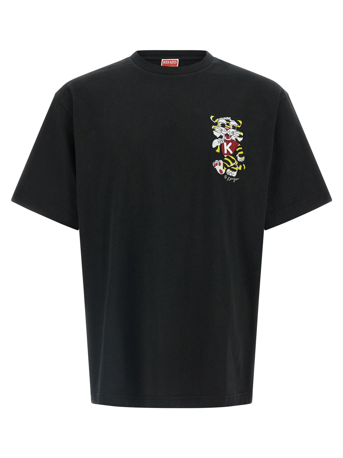 KENZO Wild Tiger Embroidered T-Shirt - Luxe Black Cotton Fashion