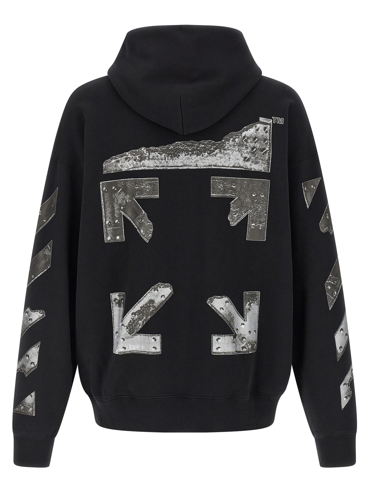 Off-White Black Cotton Sweatshirt - Timeless Luxury Statement