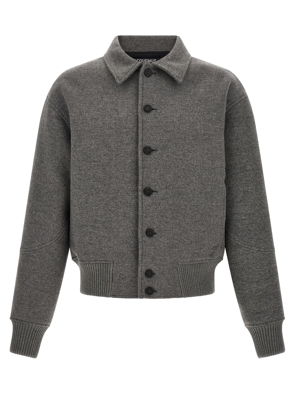 Jacquemus Gray Virgin Wool Bomber Jacket - Timeless Luxury Style