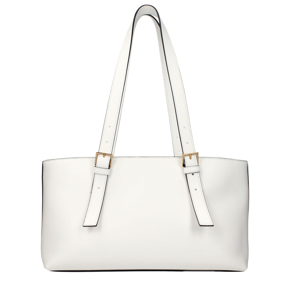 Versace White Leather Shoulder Bag - Timeless Luxury Elegance