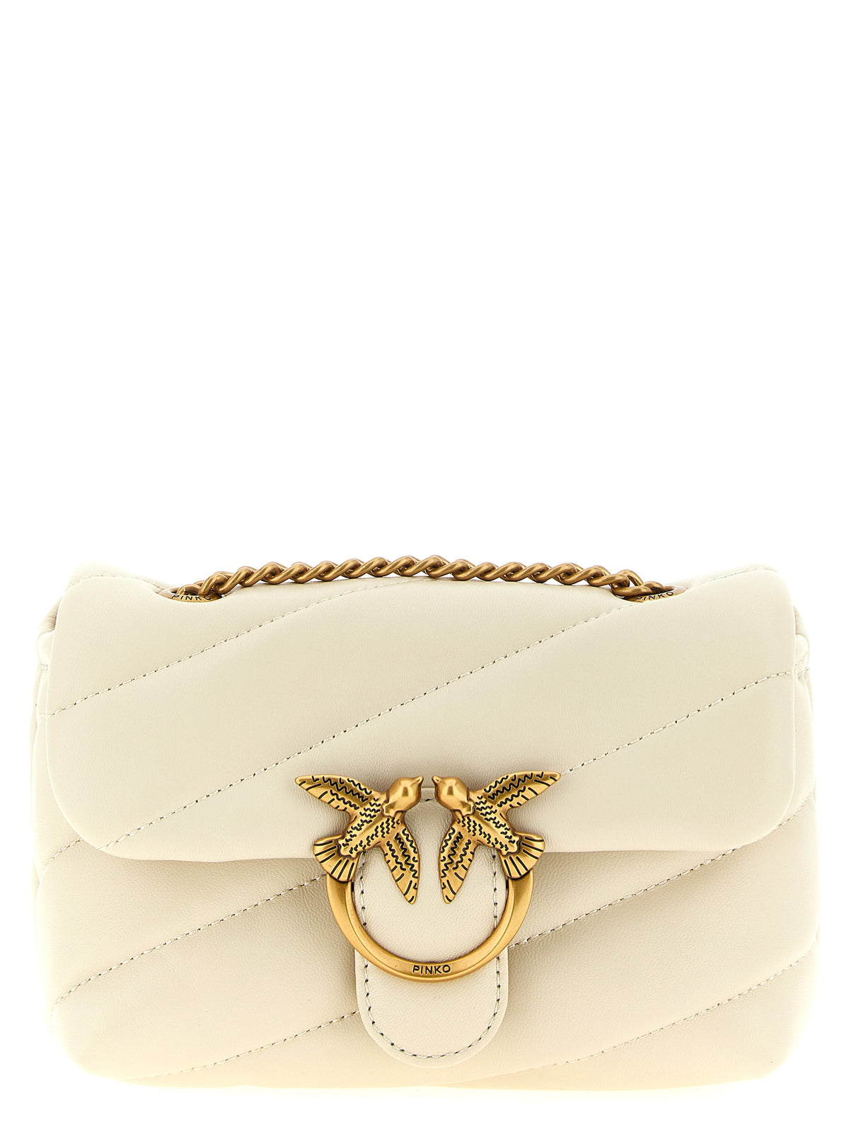 PINKO White Lambskin Crossbody Bag - Timeless Luxury Statement