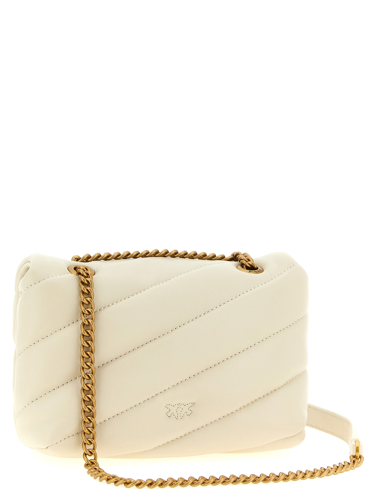 PINKO White Lambskin Crossbody Bag - Timeless Luxury Statement