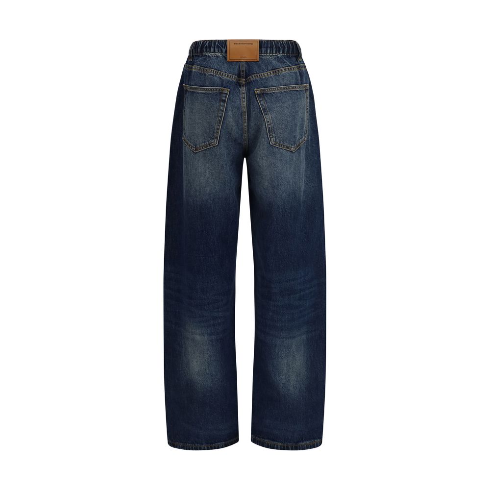 Experience the allure of Alexander Wang's Blue Cotton Relaxed Fit Jeans, where exquisite craftsmanship meets contemporary luxury for an effortlessly chic statement.