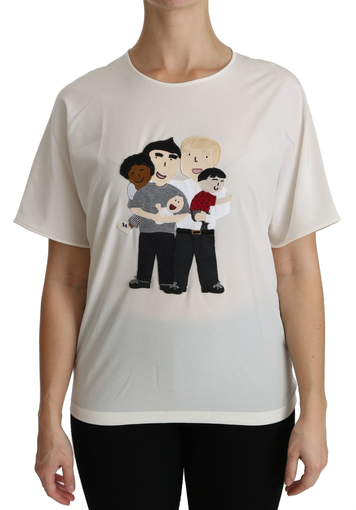 Dolce & Gabbana White #dgfamily Patch Blouse - Timeless Luxury
