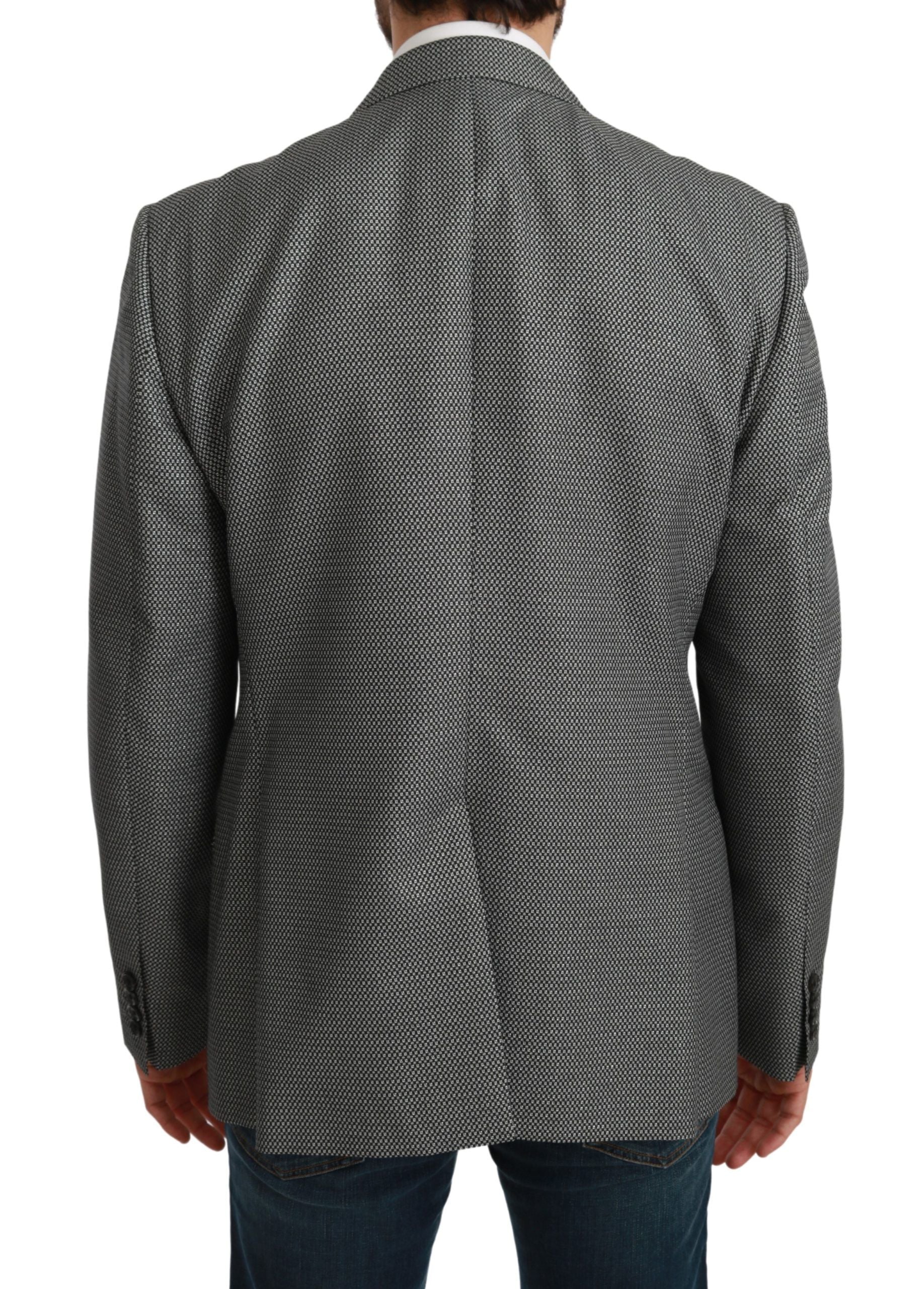 Elevate your elegance with the Dolce & Gabbana Gray Slim Fit Formal MARTINI Blazer, a luxurious blend of sophistication and Italian craftsmanship, perfect for any occasion.
