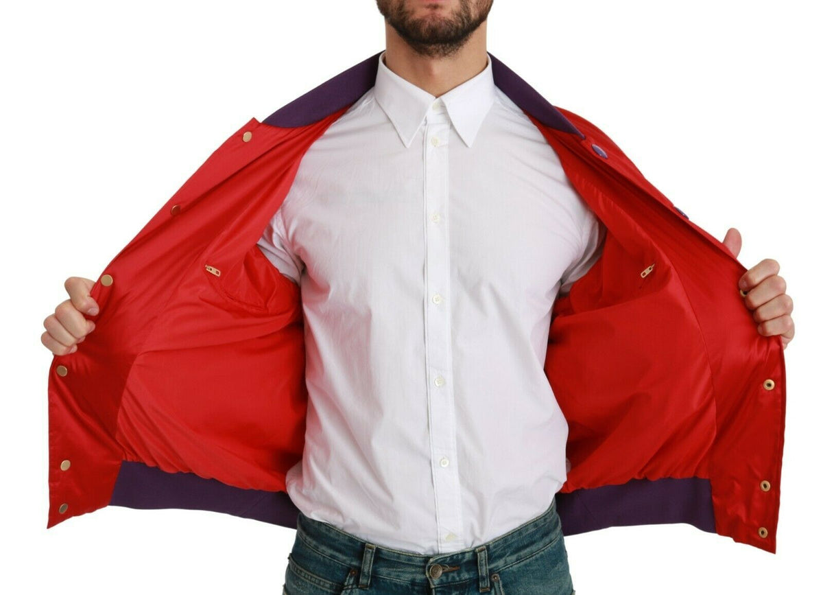 Elevate your style with the Dolce & Gabbana Red YEAR OF THE PIG Bomber Jacket, a luxurious blend of artistry and sophistication, crafted from premium polyester for timeless elegance.