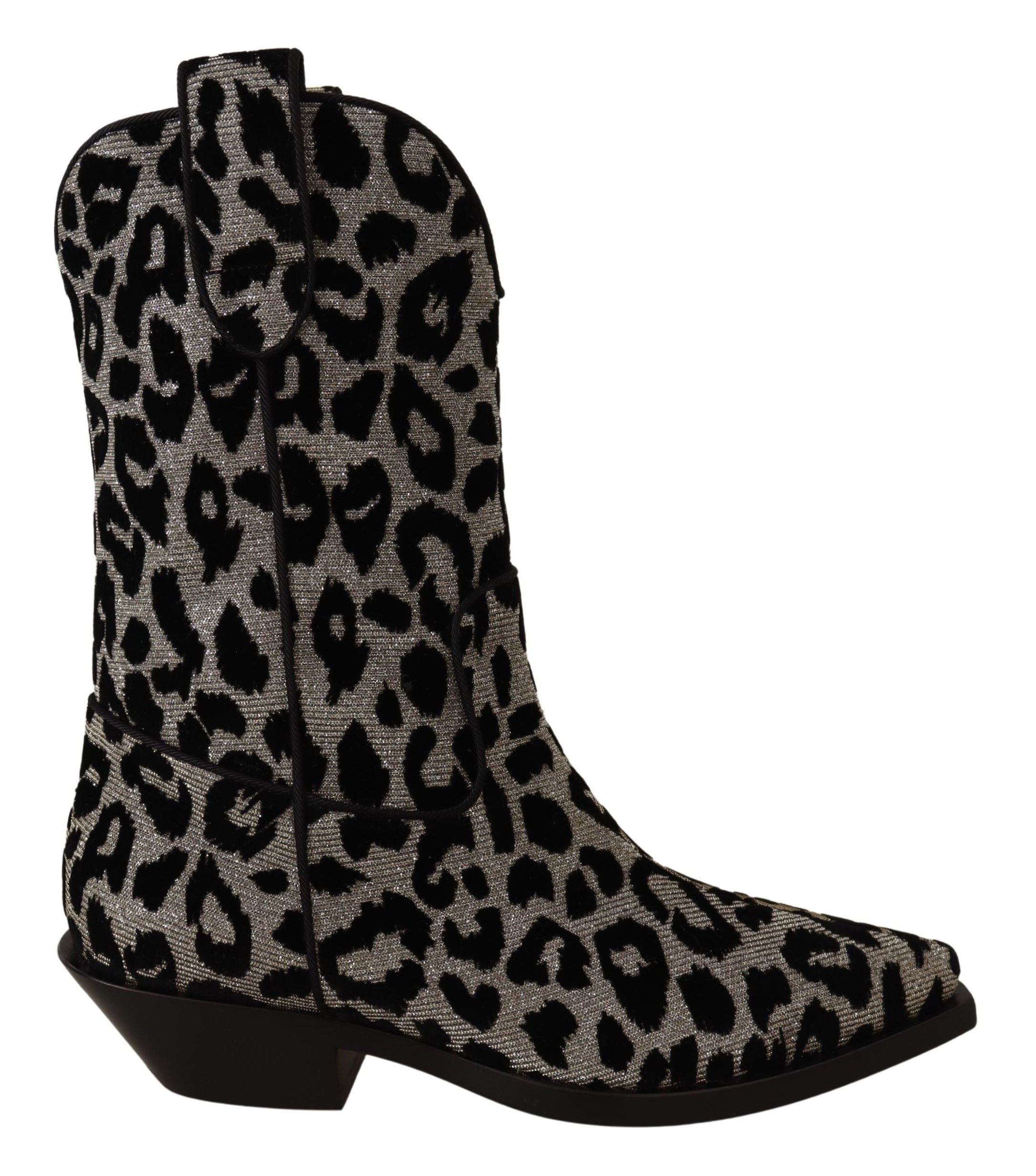Step into the allure of Dolce & Gabbana's Gray Black Leopard Cowboy Boots, where exquisite Italian craftsmanship meets bold luxury, perfect for any sophisticated occasion.