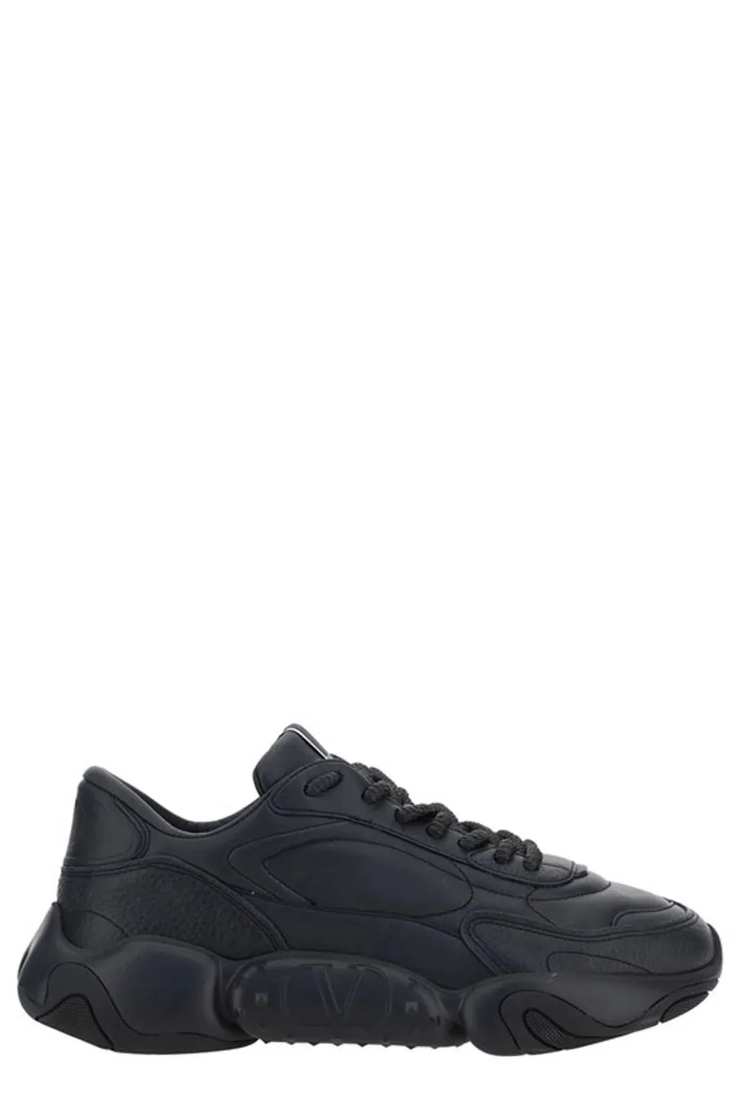 Valentino Garavani Black Calf Leather Sneakers - Exquisite Luxury