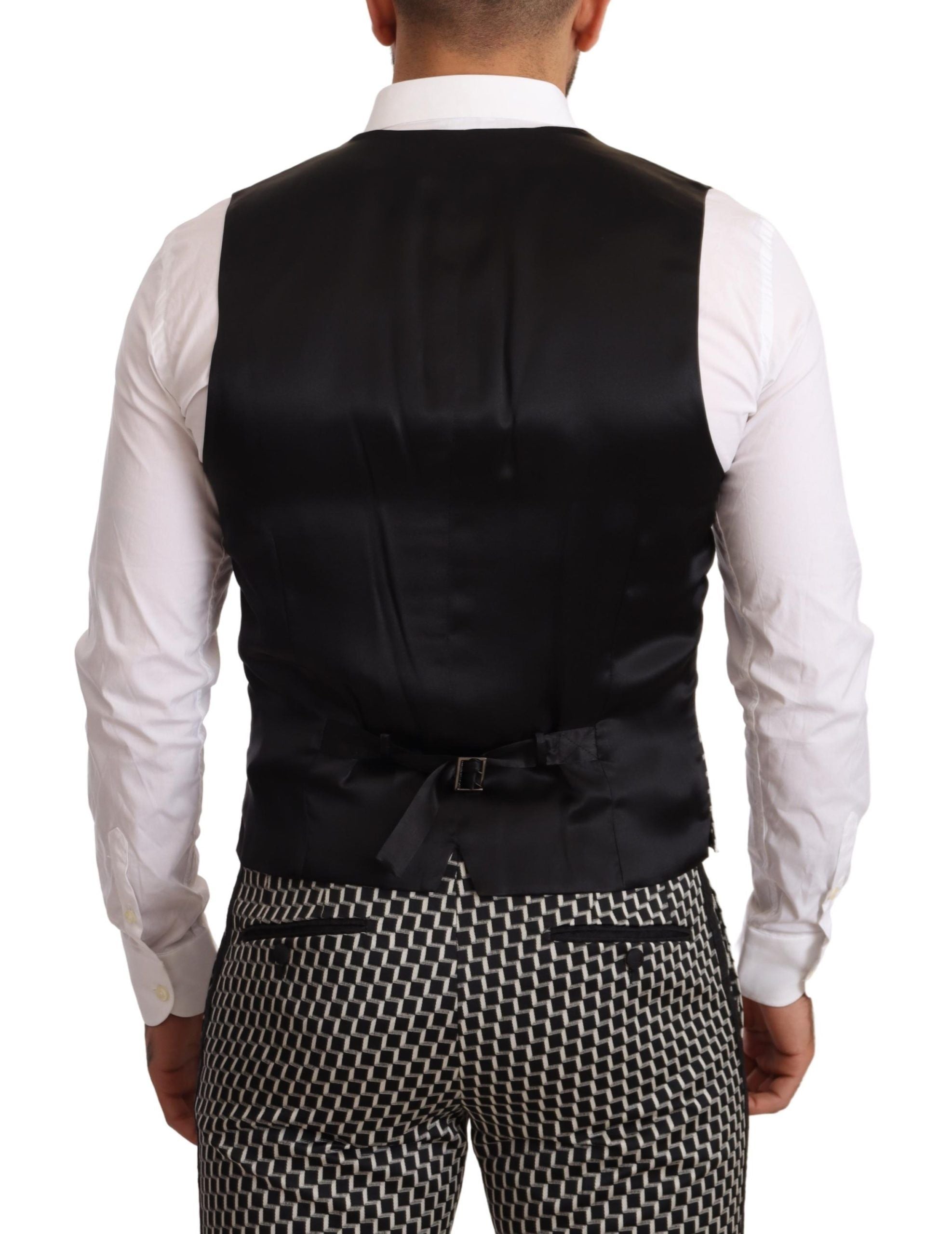 Dolce & Gabbana Black White Check MARTINI Suit - Luxurious Elegance