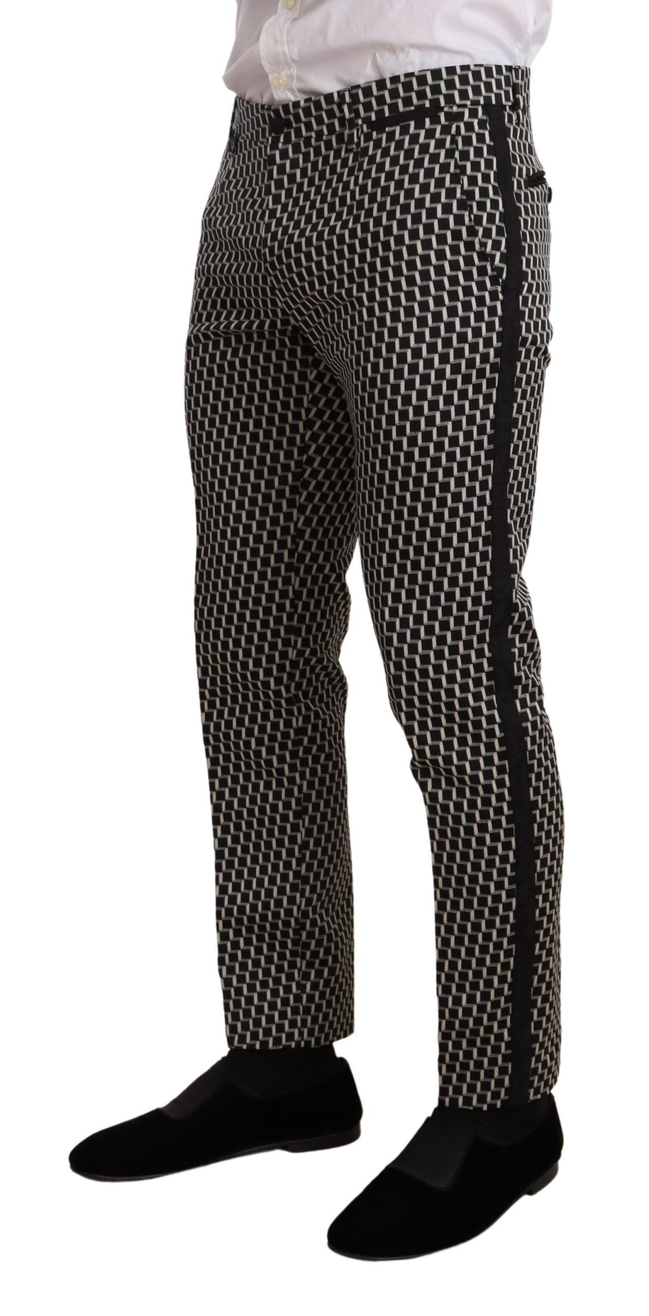 Dolce & Gabbana Black White Check MARTINI Suit - Luxury Redefined