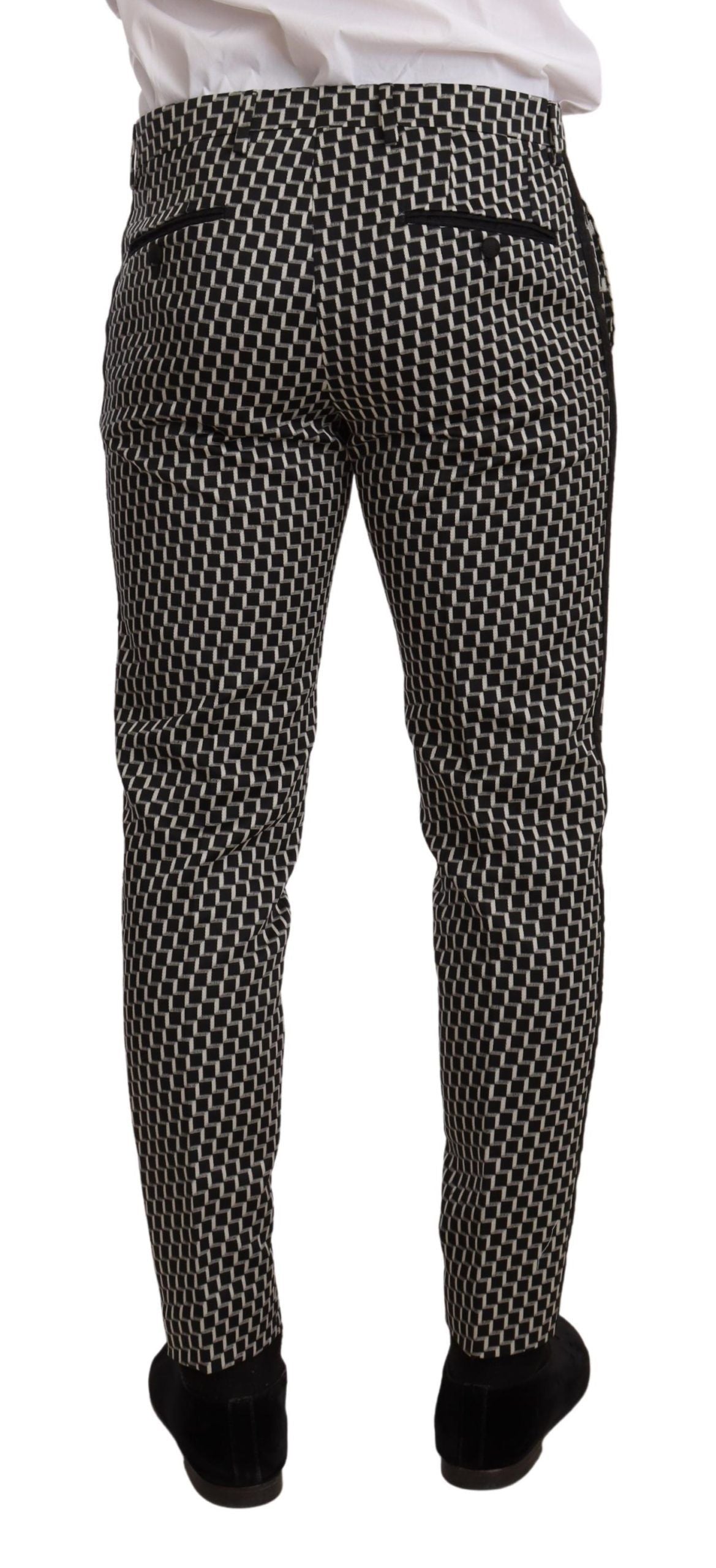 Dolce & Gabbana Black White Check MARTINI Suit - Luxurious Elegance