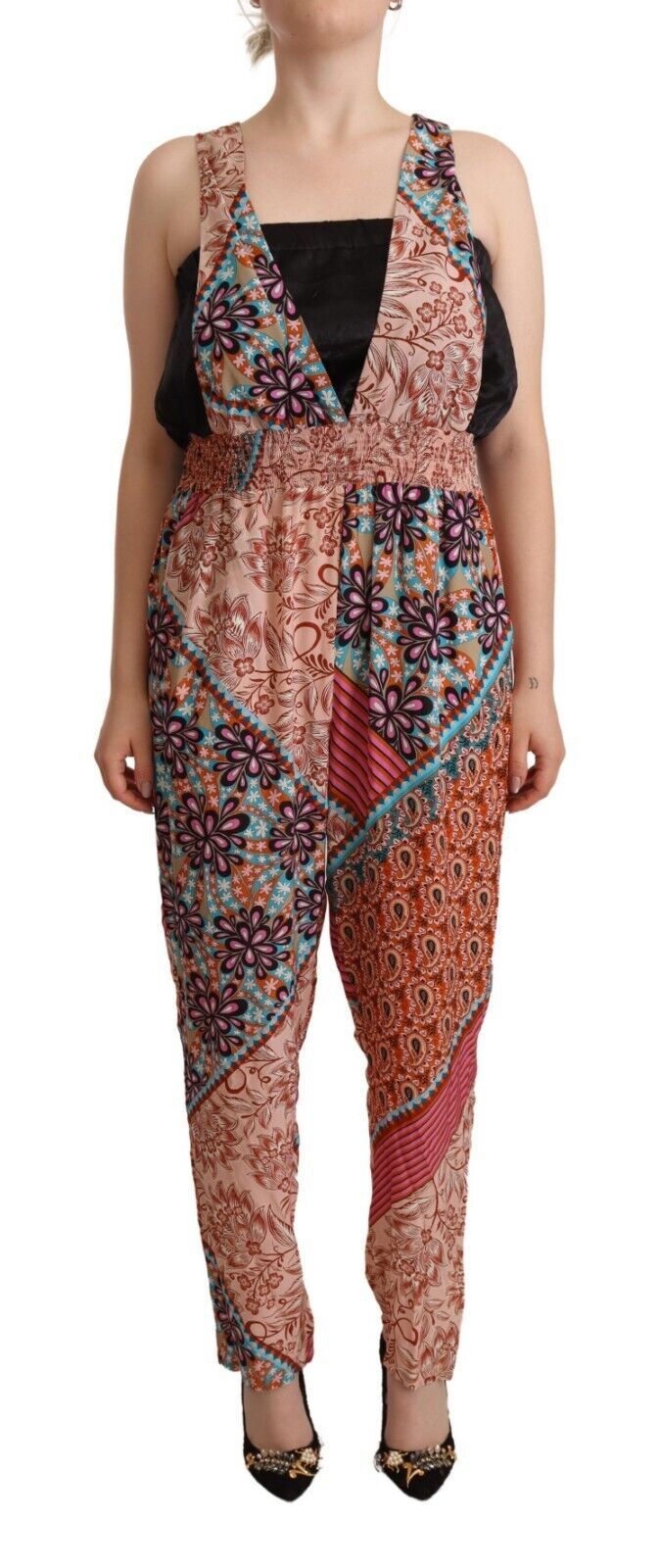 Discover the PINKO Multicolor Viscose Floral Print Jumpsuit Dress, a luxurious masterpiece that embodies exquisite craftsmanship and vibrant elegance for any sophisticated occasion.