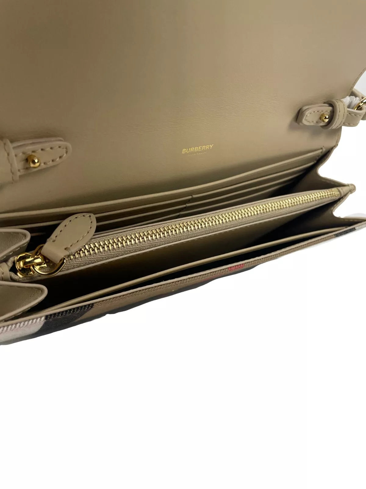 Burberry Hannah Small House Check Coca Leather Crossbody Bag - DEA STILOSA MILANO