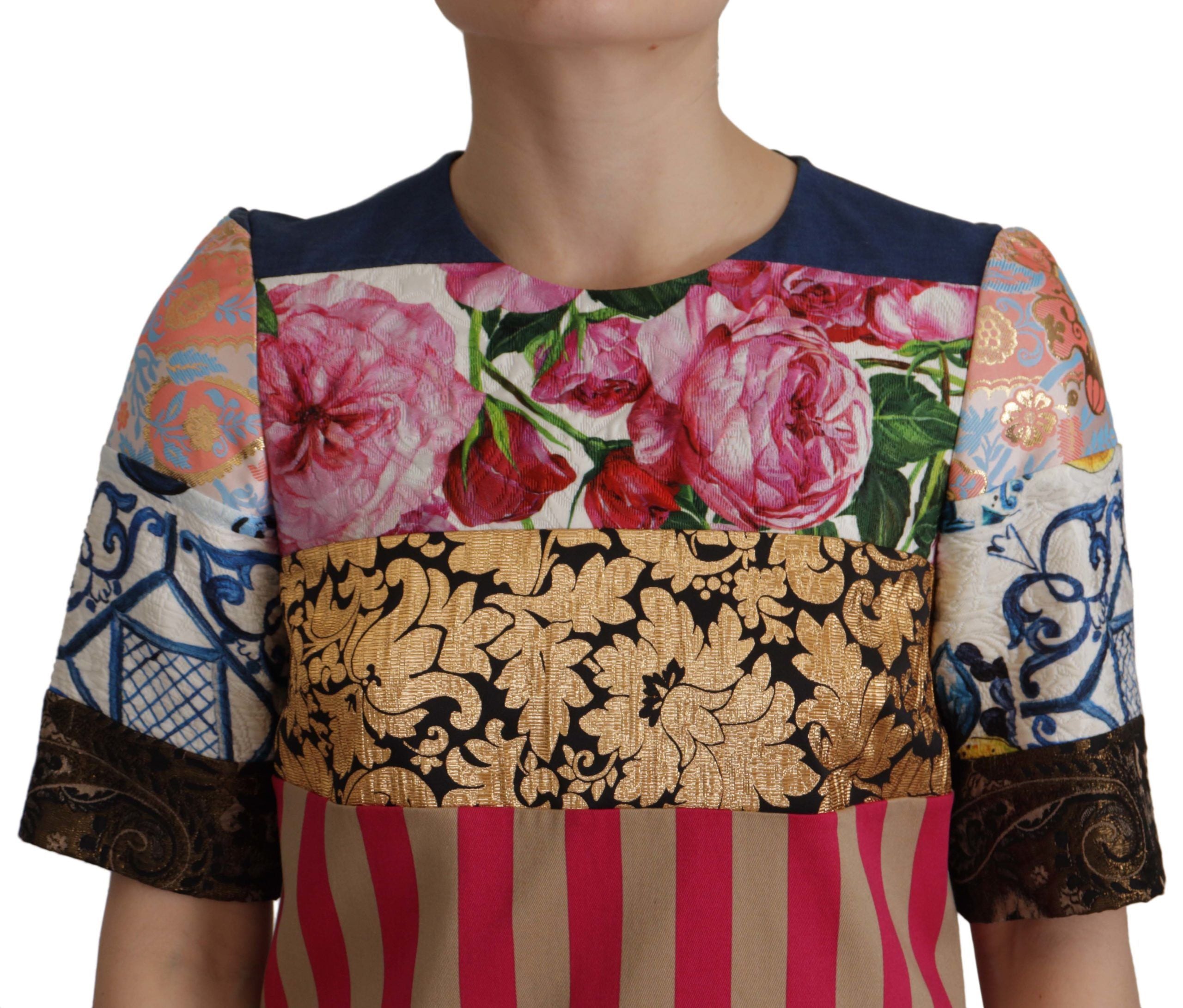 Dolce & Gabbana Floral Jacquard Mini Gown Dress, Couture Elegance