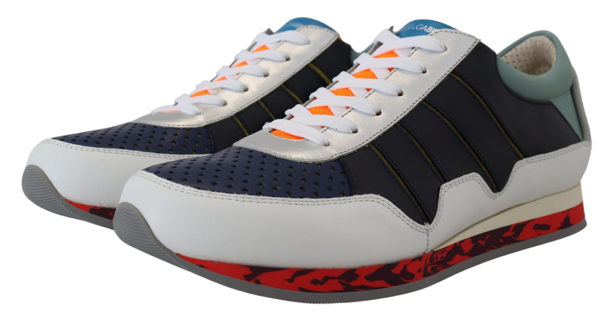 Indulge in the exquisite Dolce & Gabbana Multicolor Leather Sport Low Top Sneakers, where artisanal craftsmanship meets luxurious materials for a statement of elegance and sophistication.
