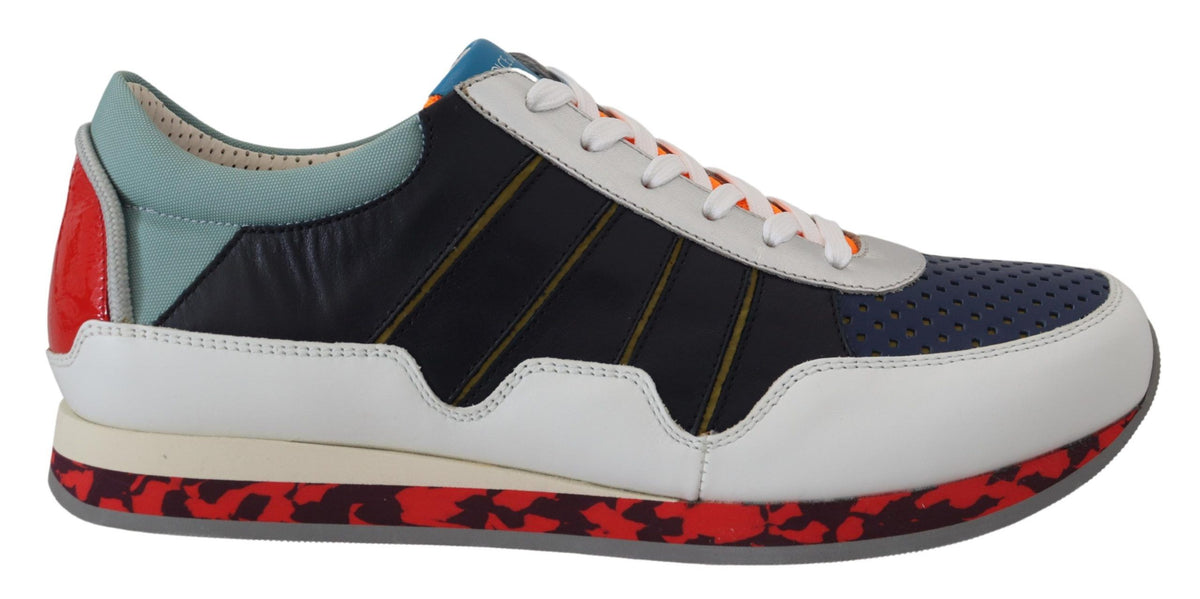 Indulge in the exquisite Dolce & Gabbana Multicolor Leather Sport Low Top Sneakers, where artisanal craftsmanship meets luxurious materials for a bold style statement.