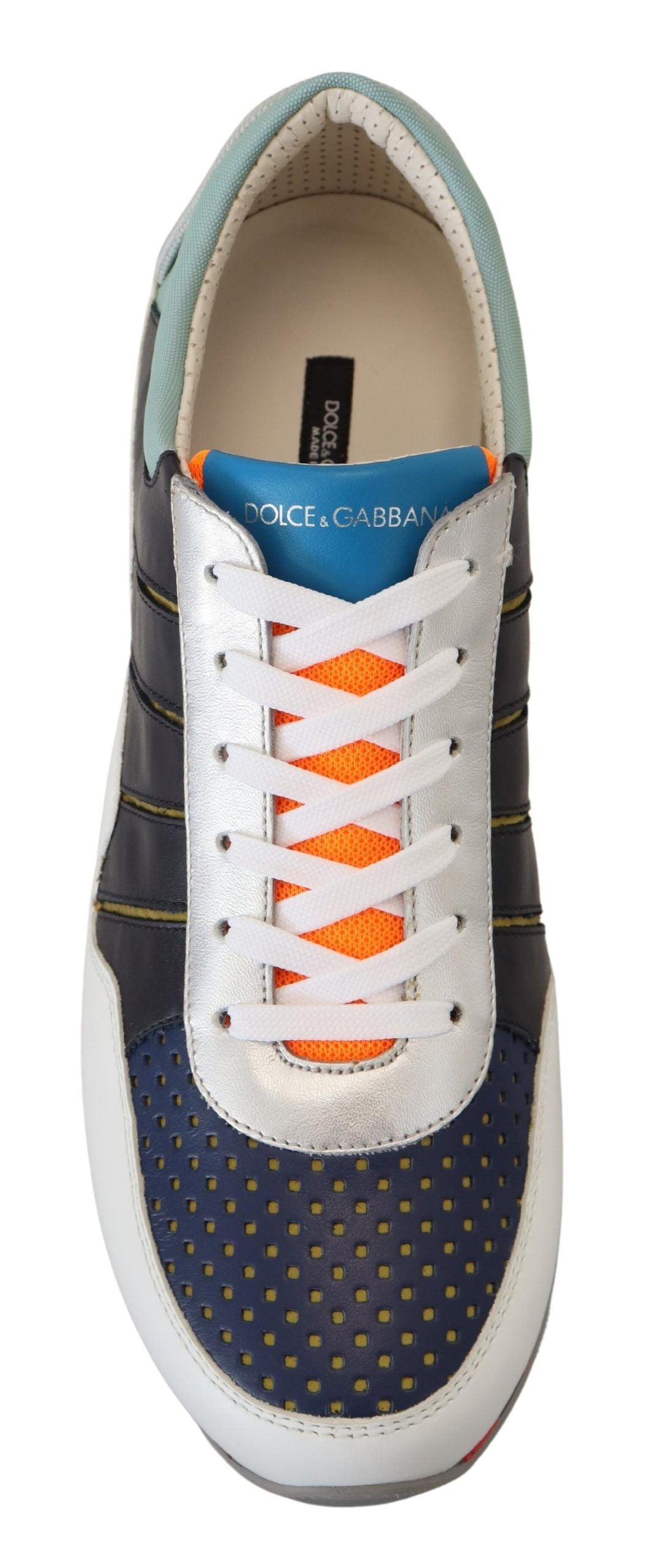 Indulge in the artistry of Dolce & Gabbana Multicolor Leather Sport Low Top Sneakers, where luxurious materials meet exquisite craftsmanship for a statement of elegance.