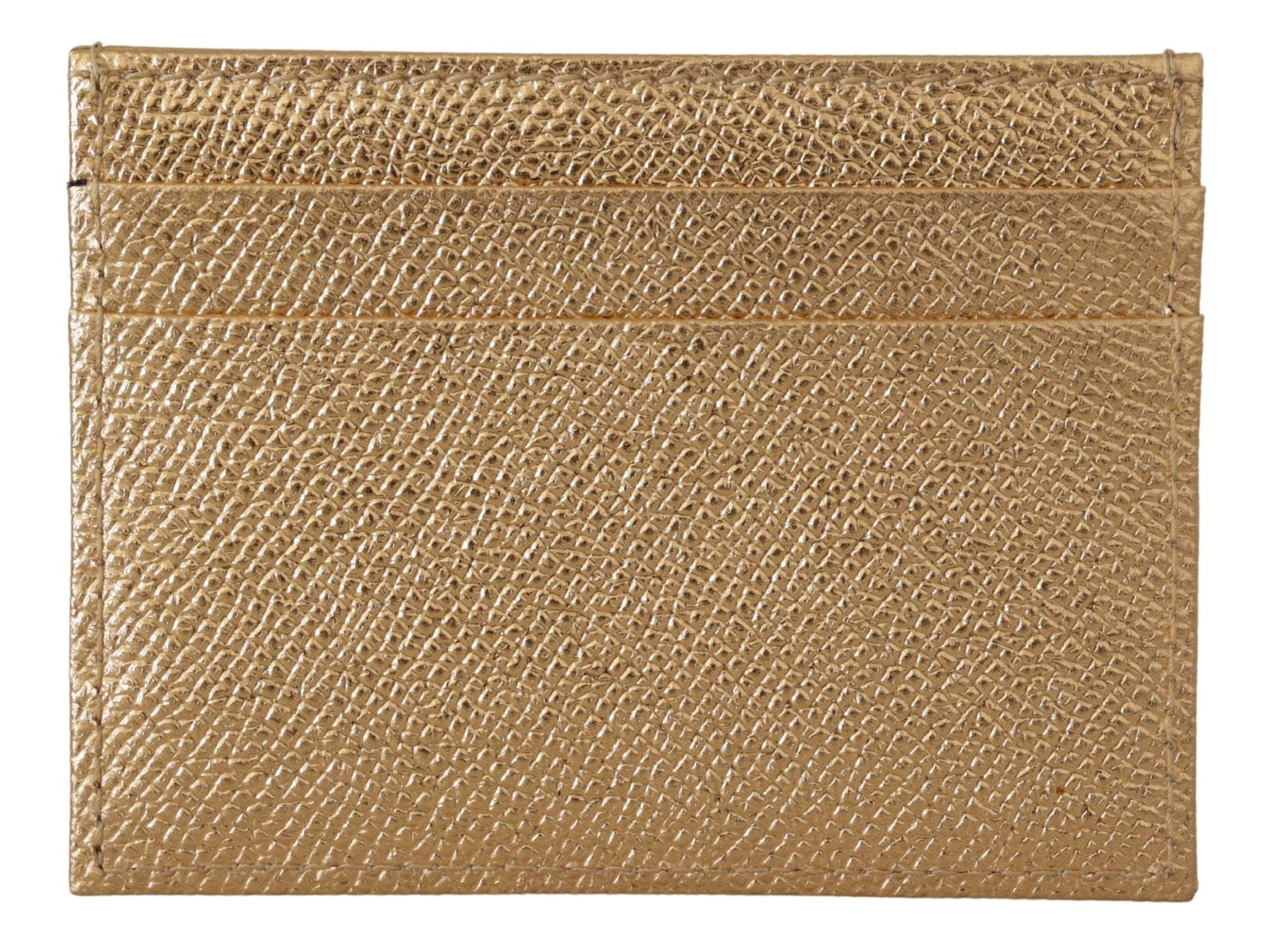 Dolce & Gabbana Gold Leather #DGLovesLondon Women Cardholder Case Wallet
