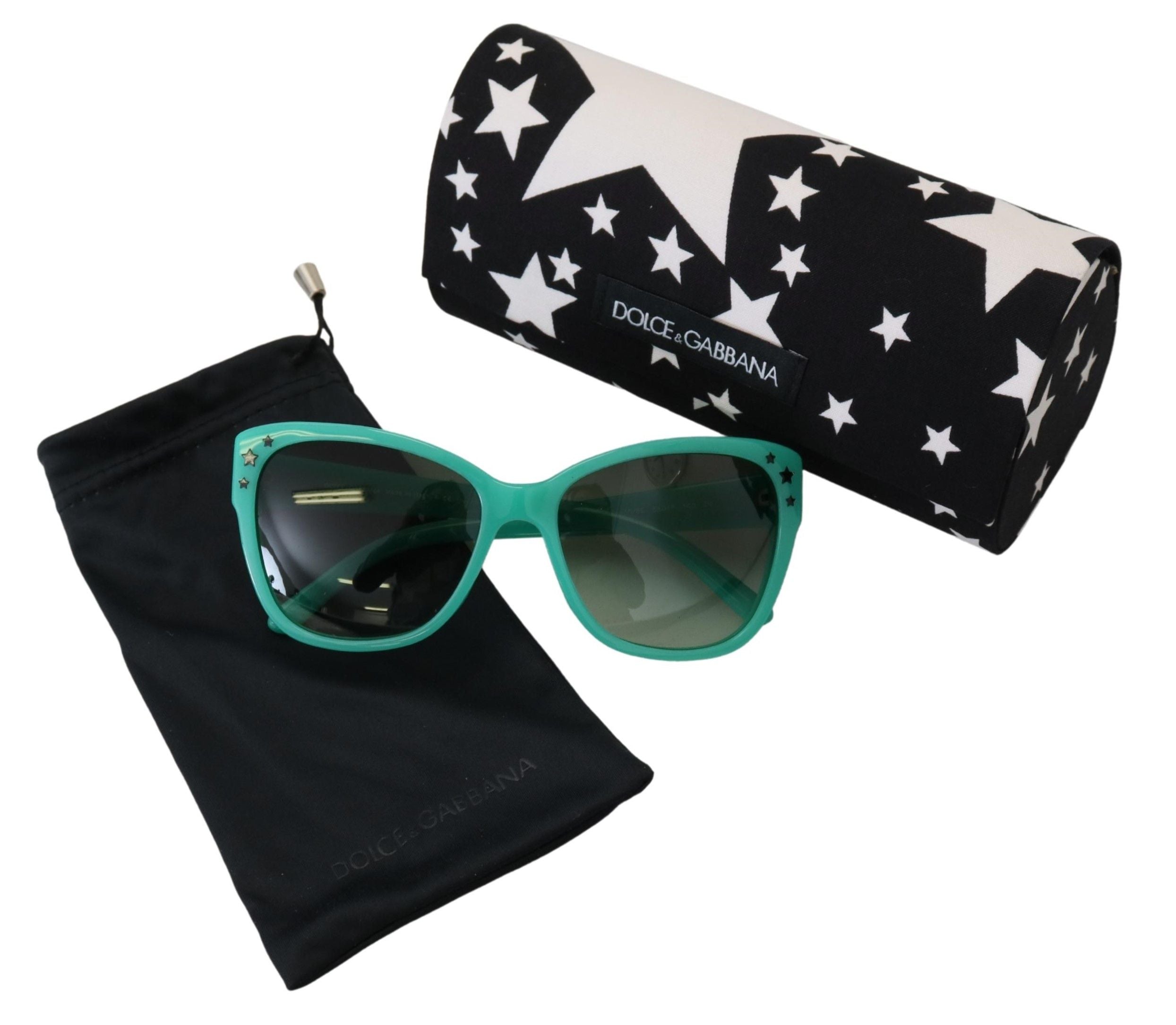 Dolce & Gabbana Green Stars Acetate Square Shades DG4124 Sunglasses