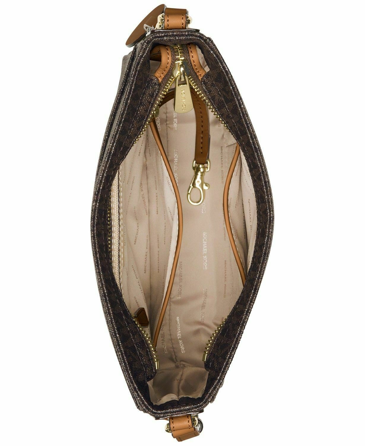 Michael Kors Signature Jet Set Large Signature Messenger Crossbody Bag (Brown Signature) - DEA STILOSA MILANO
