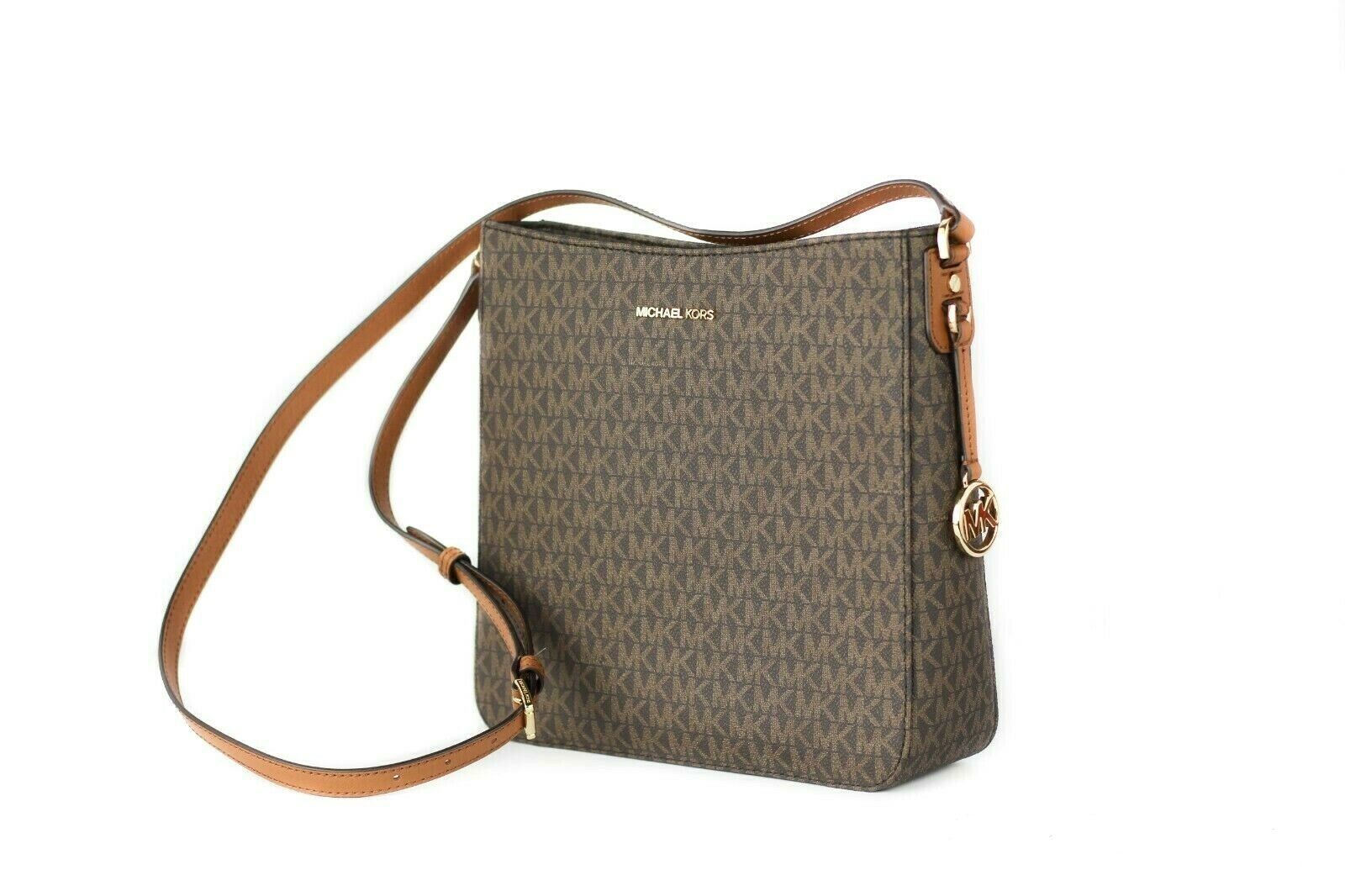 Michael Kors Signature Jet Set Large Signature Messenger Crossbody Bag (Brown Signature) - DEA STILOSA MILANO