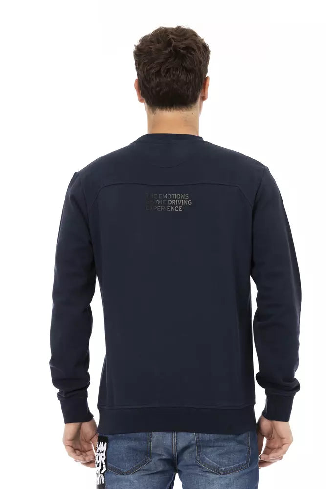 Automobili Lamborghini Blue Cotton Men Sweater – Artisanal Luxury