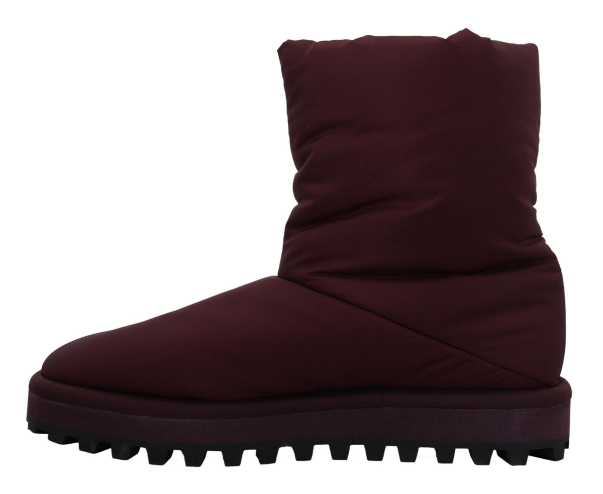 Elevate your style with Dolce & Gabbana Bordeaux Nylon Boots, where exquisite craftsmanship meets luxurious comfort, perfect for the discerning individual.