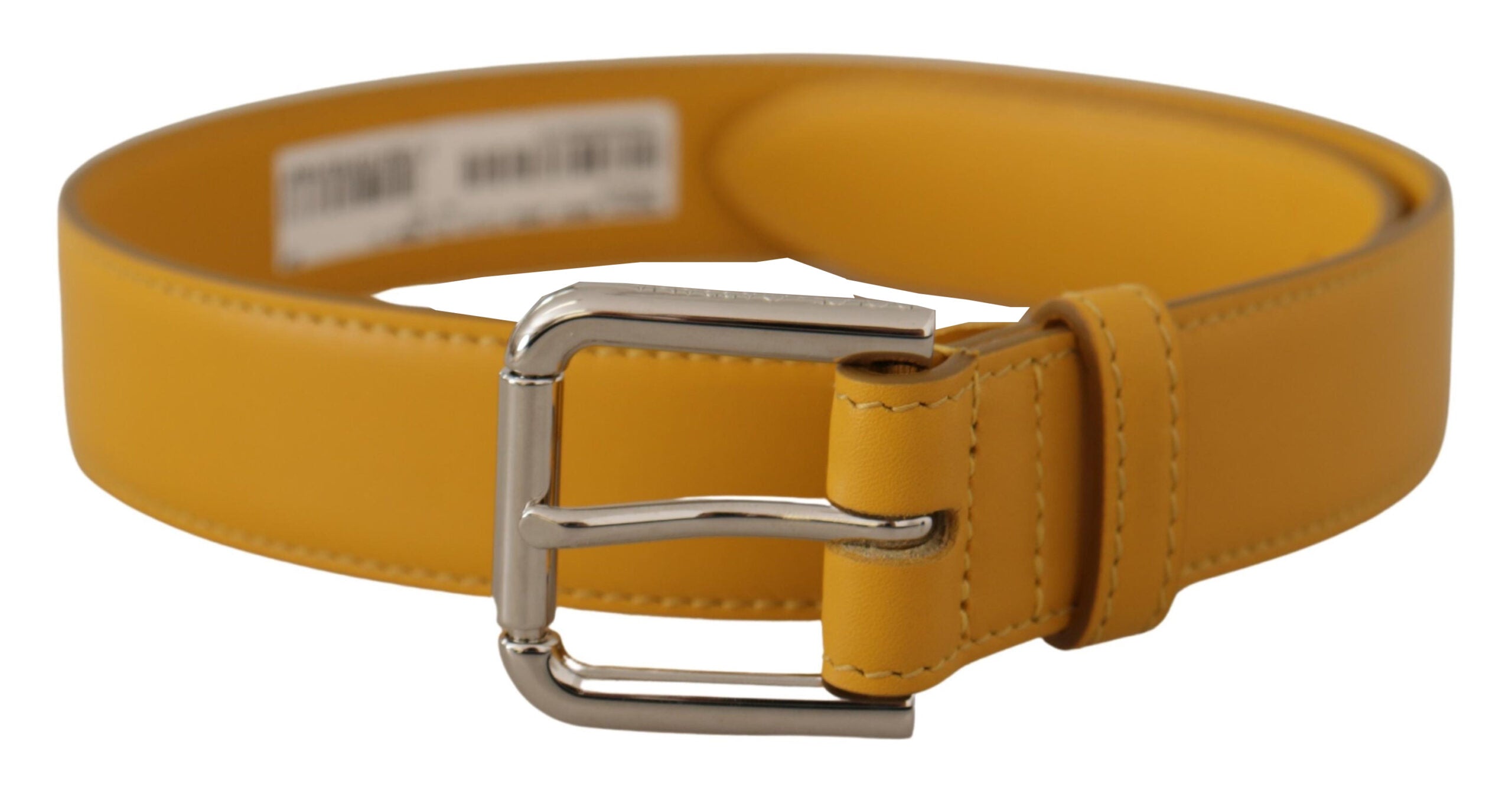 Dolce & Gabbana Yellow Leather Belt - Artisanal Luxury Elegance