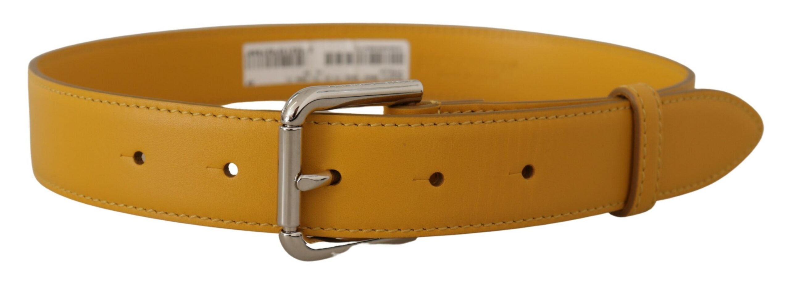 Dolce & Gabbana Yellow Leather Belt - Artisanal Luxury Elegance