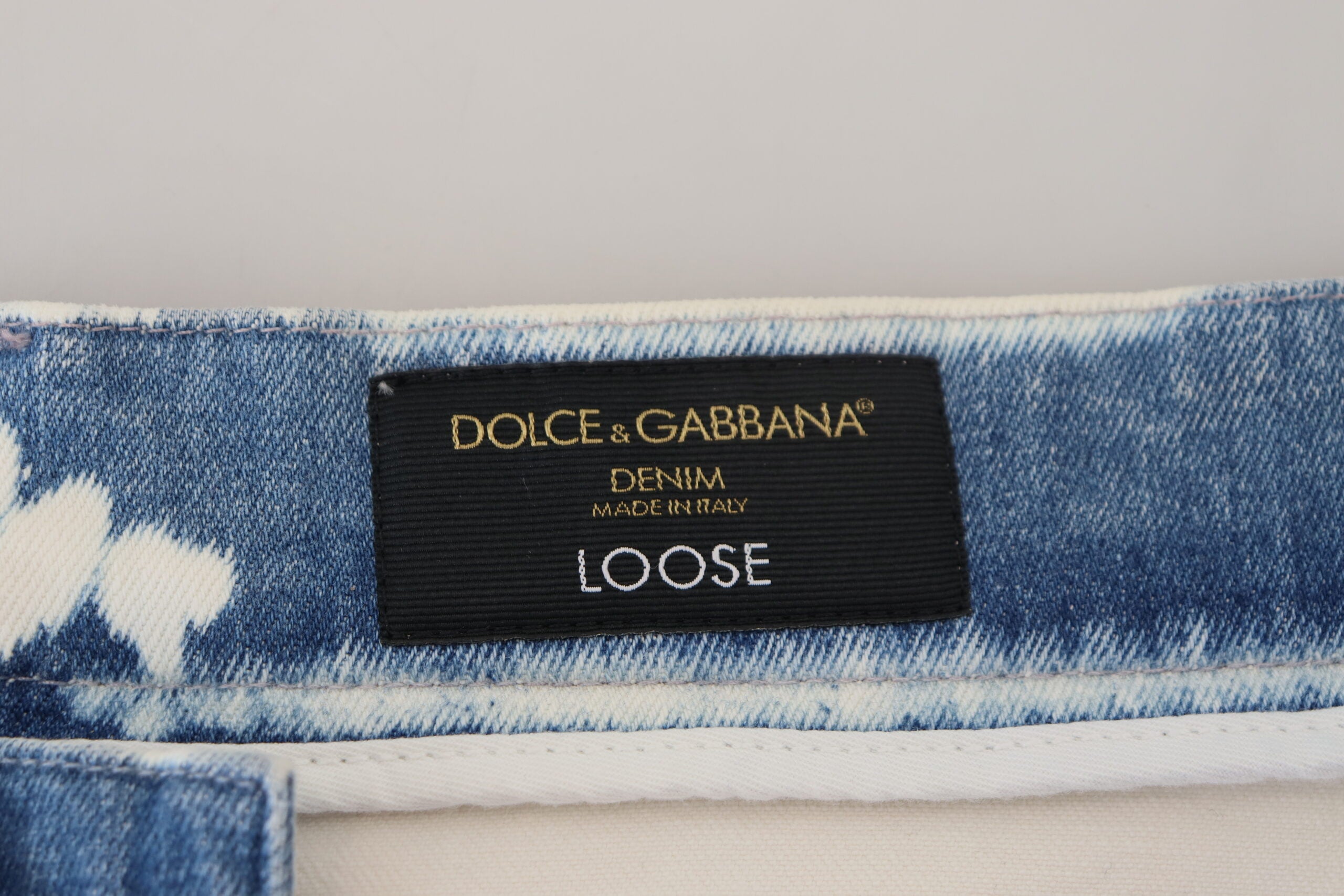 Jeans in cotone denim blu Ceasar a vestibilità ampia di Dolce & Gabbana