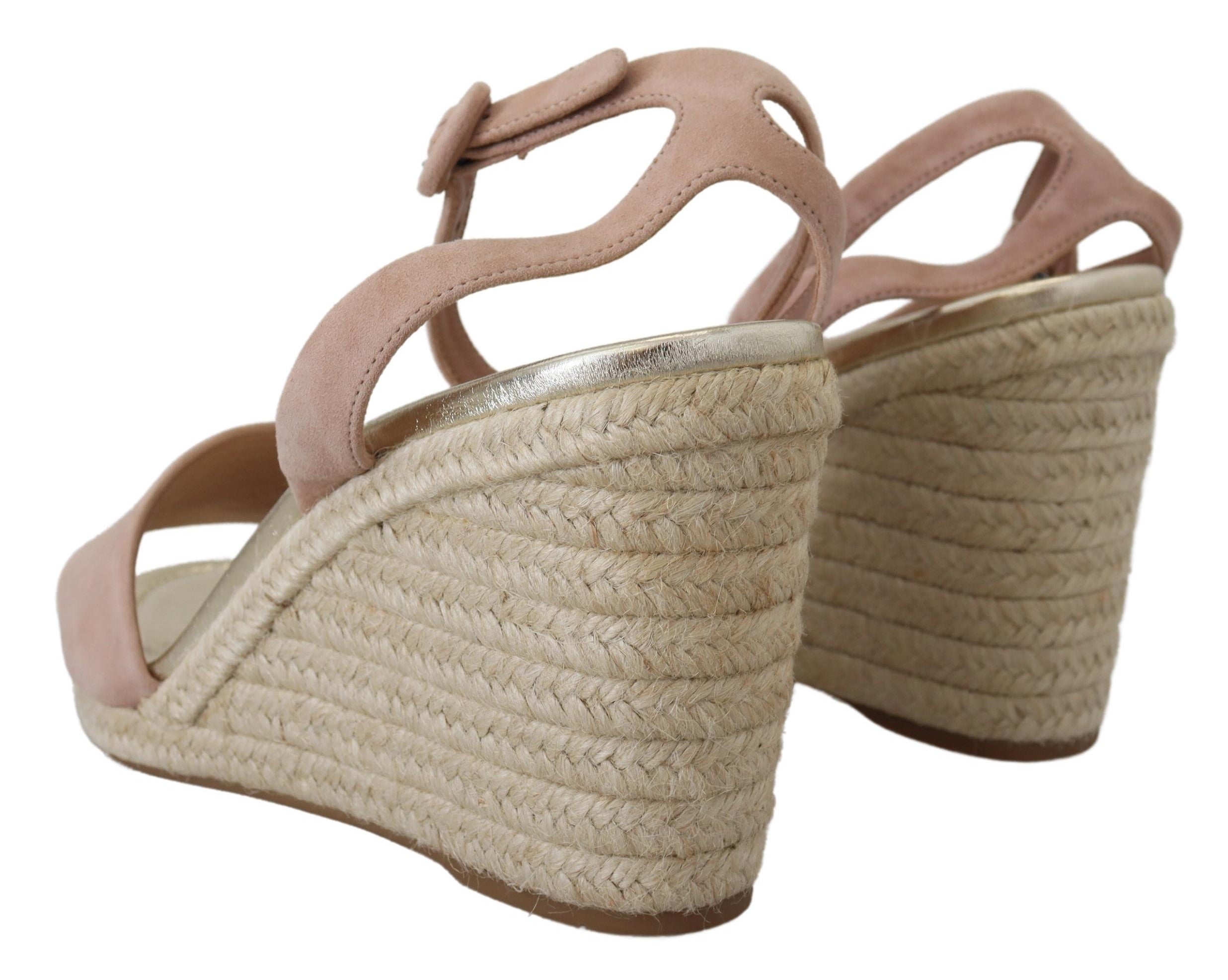 Step into elegance with Prada Pink Suede Leather Ankle Strap Sandals, crafted in Italy from luxurious suede, embodying sophistication and timeless allure for the discerning individual.