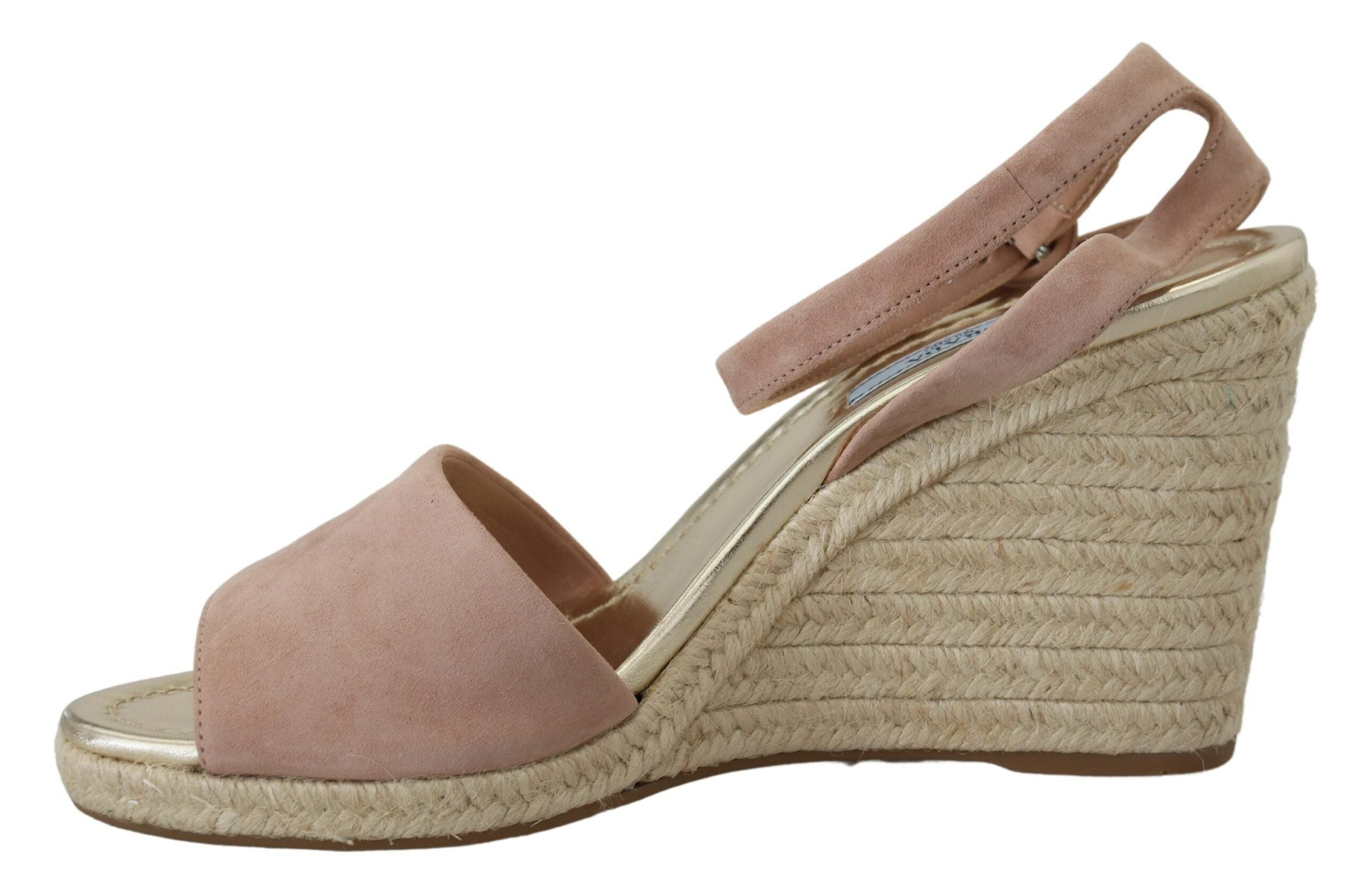 Elevate your elegance with Prada Pink Suede Leather Ankle Strap Sandals, a masterpiece of Italian craftsmanship that embodies timeless luxury and sophistication.