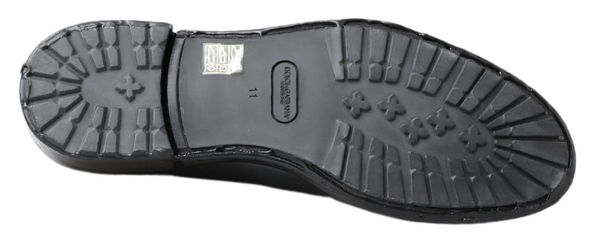 Discover the exquisite Dolce & Gabbana Black Leather Derby Dress Shoes, where artisanal craftsmanship meets timeless elegance, perfect for the discerning individual.