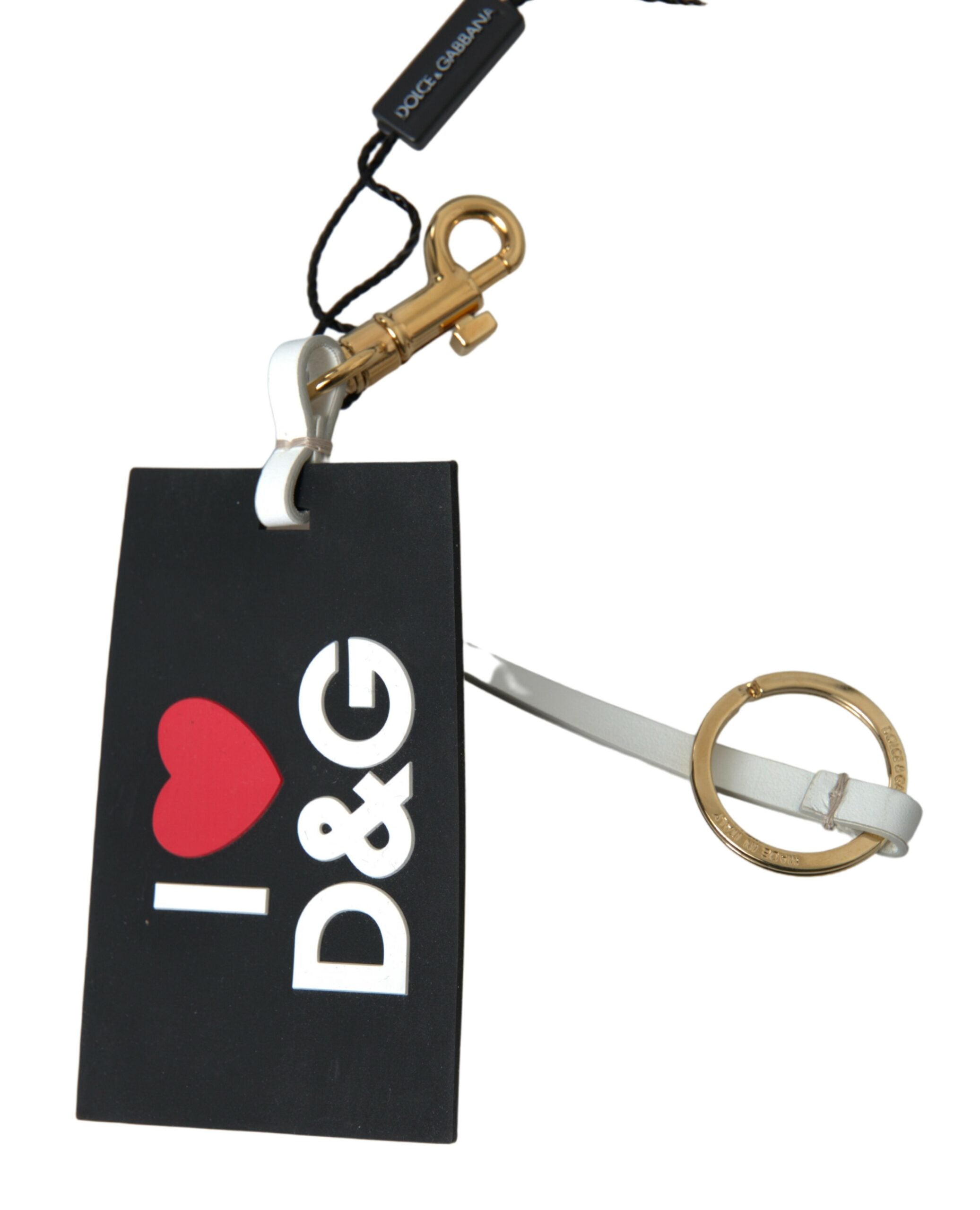 Dolce & Gabbana Black Silicone DG Logo Keychain - Artisanal Luxury