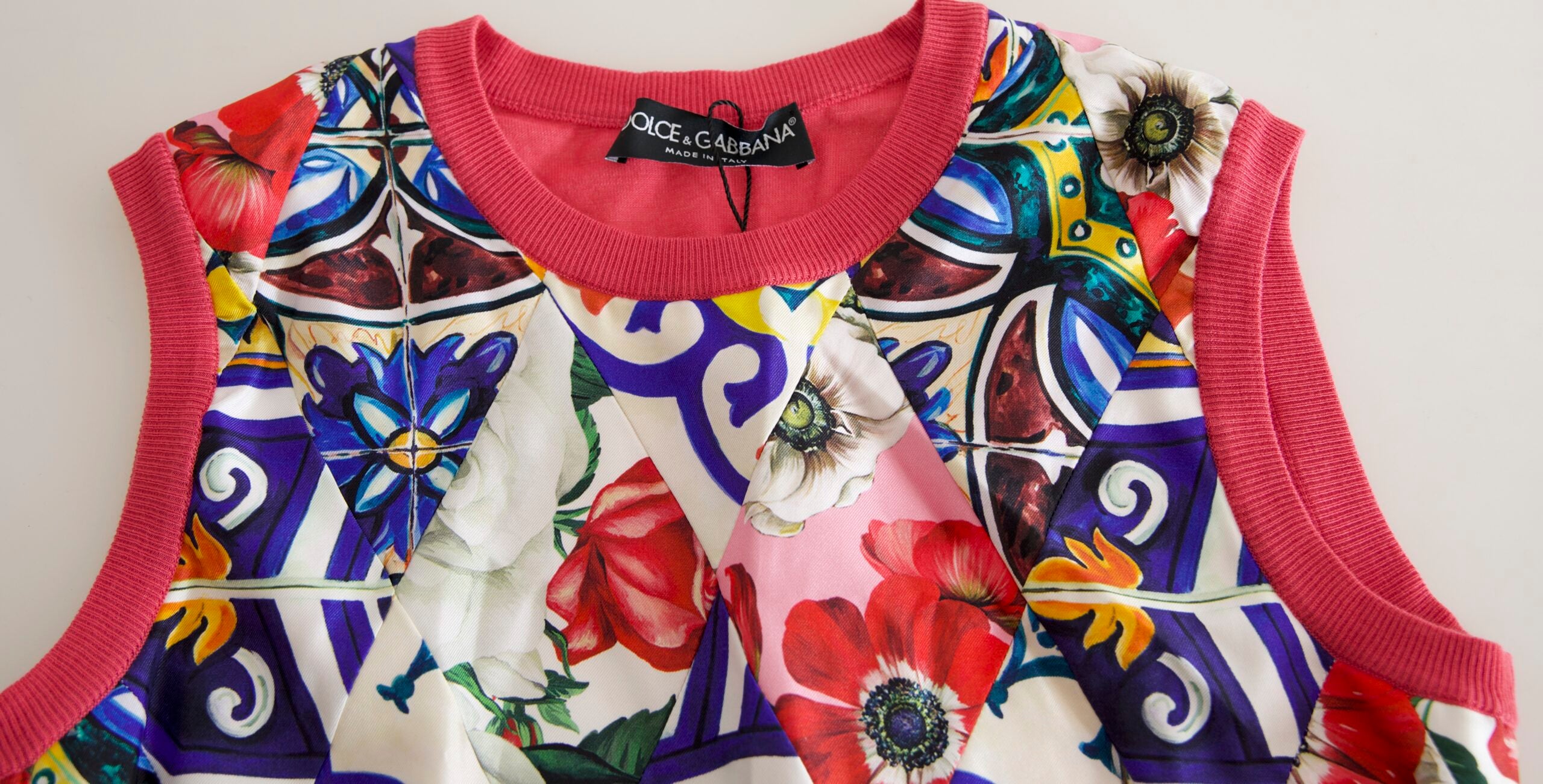 Dolce & Gabbana Majolica Floral Tank Top - Luxurious Cashmere Silk