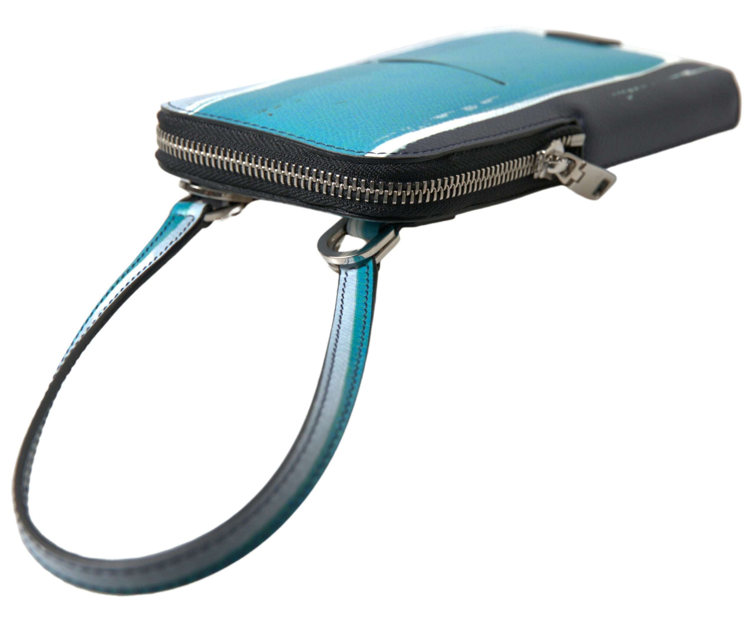 Elevate your style with the Dolce & Gabbana Blue Leather Purse, a timeless accessory crafted in Italy, embodying luxury and sophistication for the discerning individual.