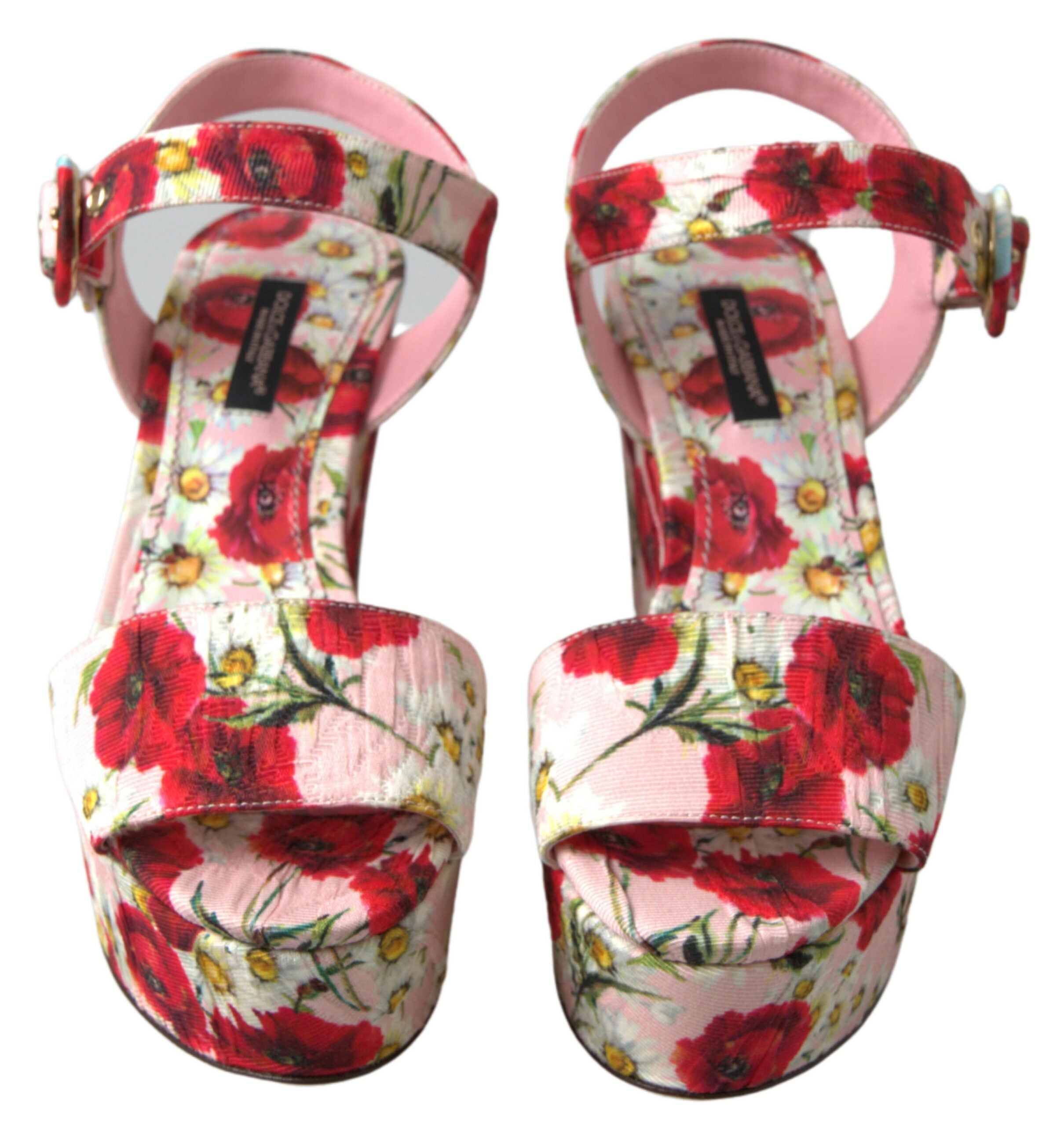 Experience the allure of Dolce & Gabbana's Multicolor Floral Print Wedges, where Italian craftsmanship meets luxurious comfort, perfect for the discerning individual.
