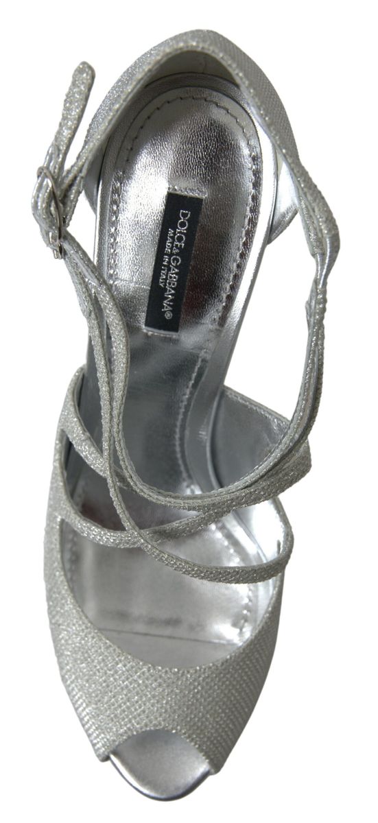 Step into luxury with Dolce & Gabbana Silver Shimmers Sandals, where exquisite Italian craftsmanship and a striking silver finish elevate your elegance for any occasion.