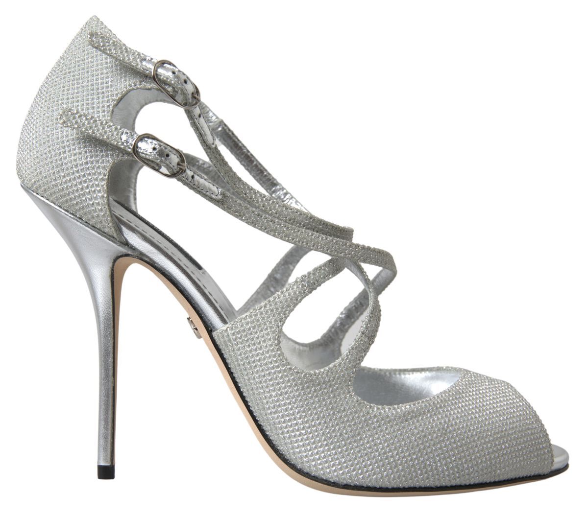 Step into luxury with Dolce & Gabbana Silver Shimmers Sandals, crafted in Italy from exquisite materials, embodying timeless elegance and sophisticated allure.