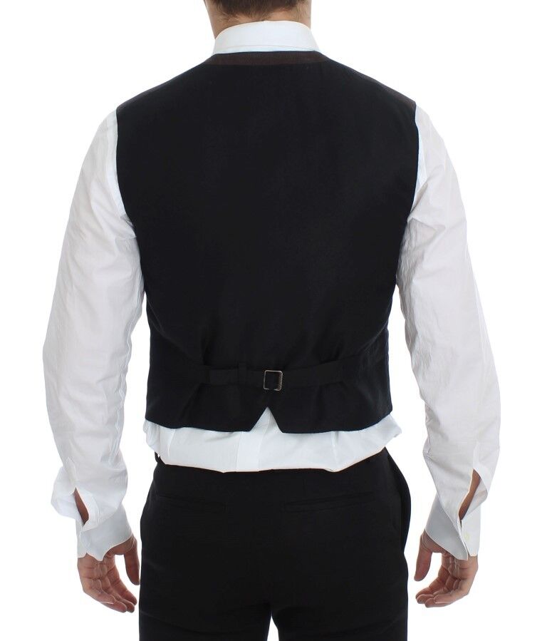 Discover the exquisite Dolce & Gabbana Brown Cotton Blend Dress Vest Gilet, a symbol of Italian craftsmanship that elevates elegance and confidence for the discerning individual.