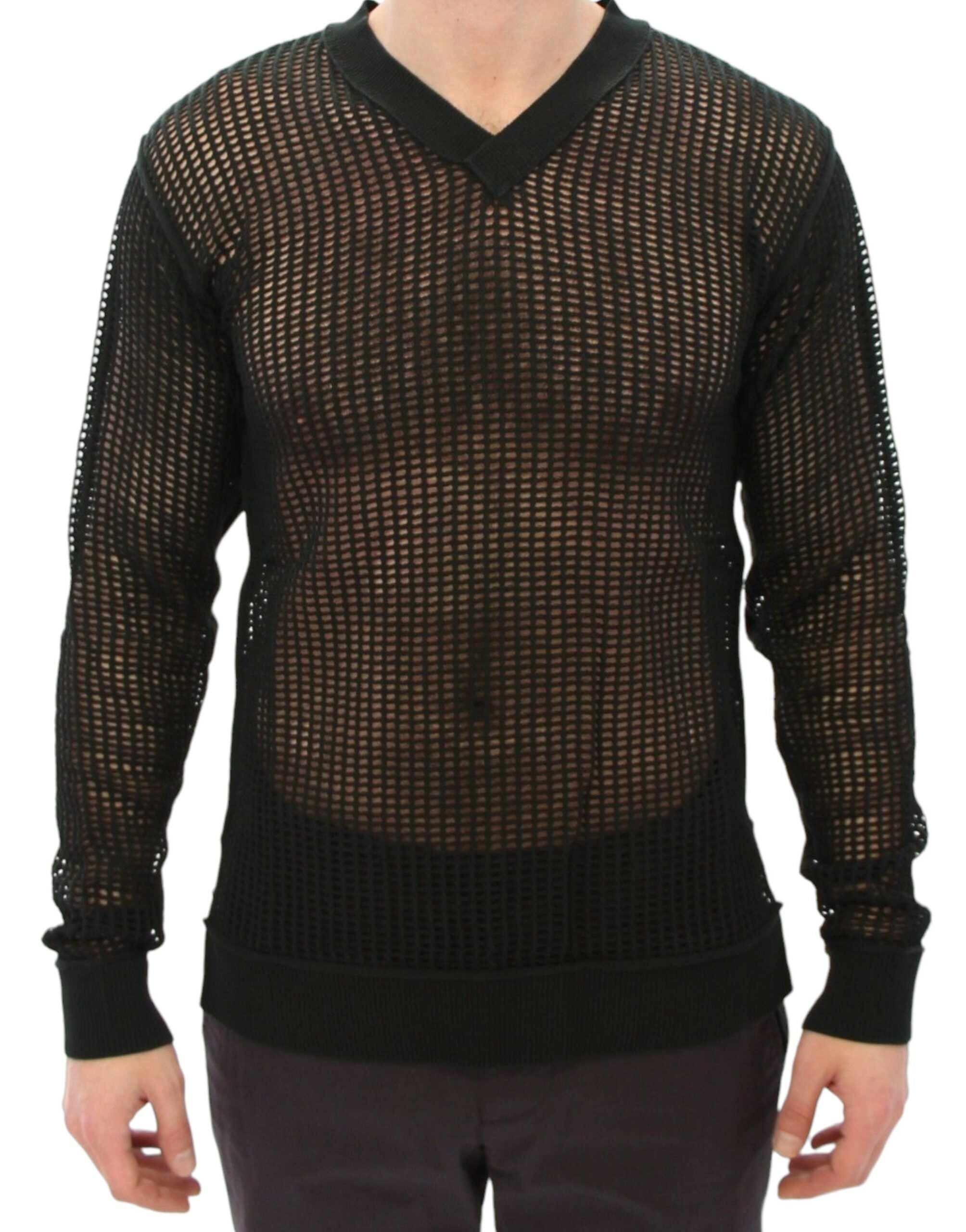 Indulge in the Dolce & Gabbana Dark Green Runway Netz Pullover, a masterpiece of Italian craftsmanship, perfect for elevating your sophisticated style.