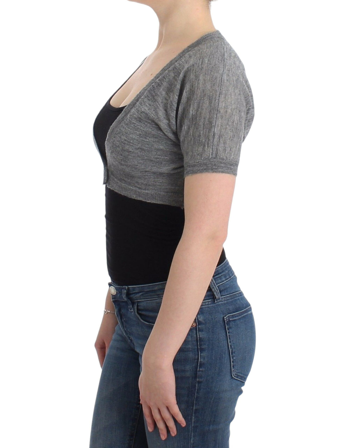 Ermanno Scervino Gray Bolero Sweater Cardigan - Luxe Elegance