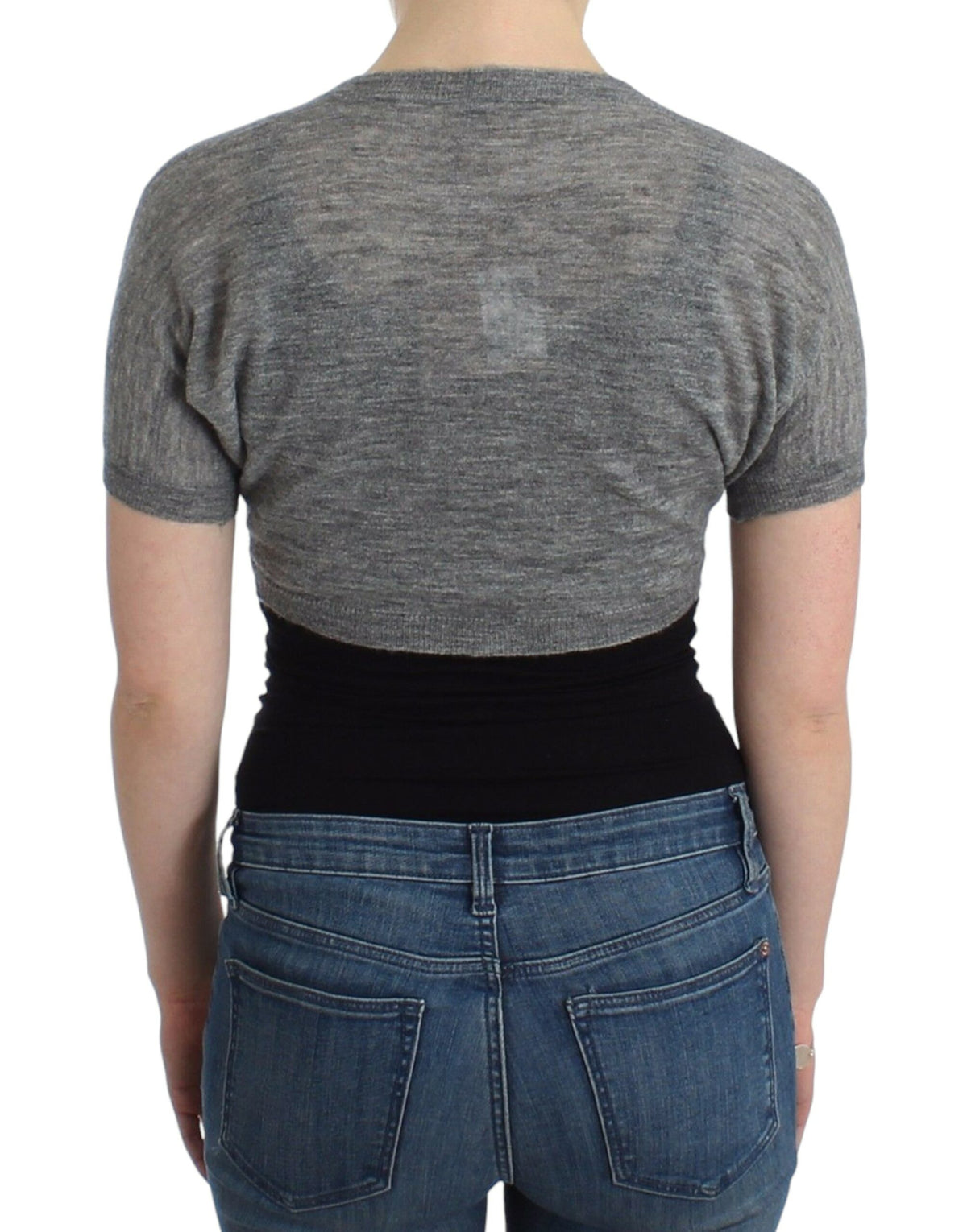 Ermanno Scervino Gray Bolero Sweater Cardigan - Luxe Elegance