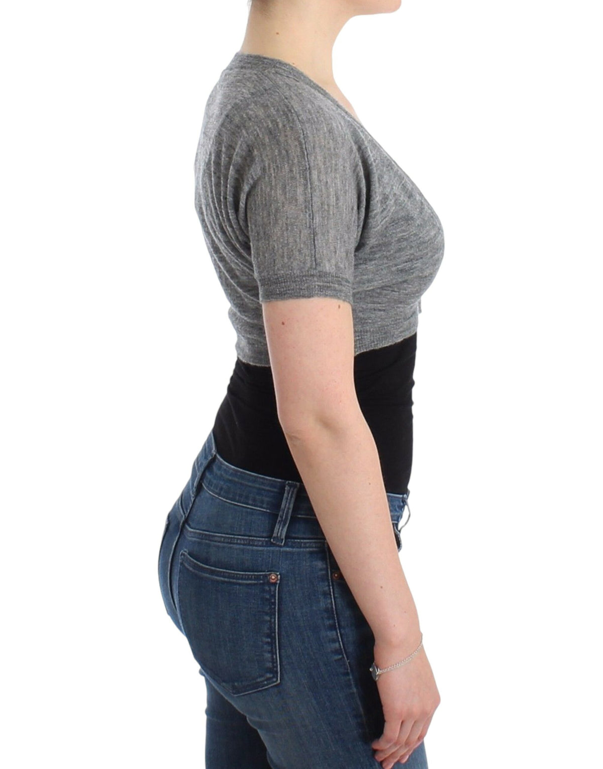 Ermanno Scervino Gray Bolero Sweater Cardigan - Luxe Elegance