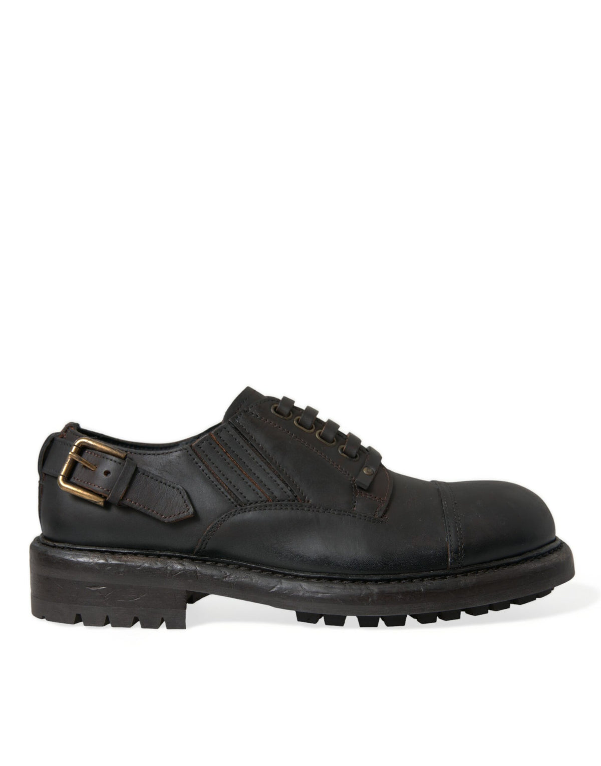 Discover the Dolce & Gabbana Brown Leather Lace Up Derby Men Dress Shoes, a masterpiece of Italian craftsmanship in premium leather, embodying timeless elegance for the discerning individual.
