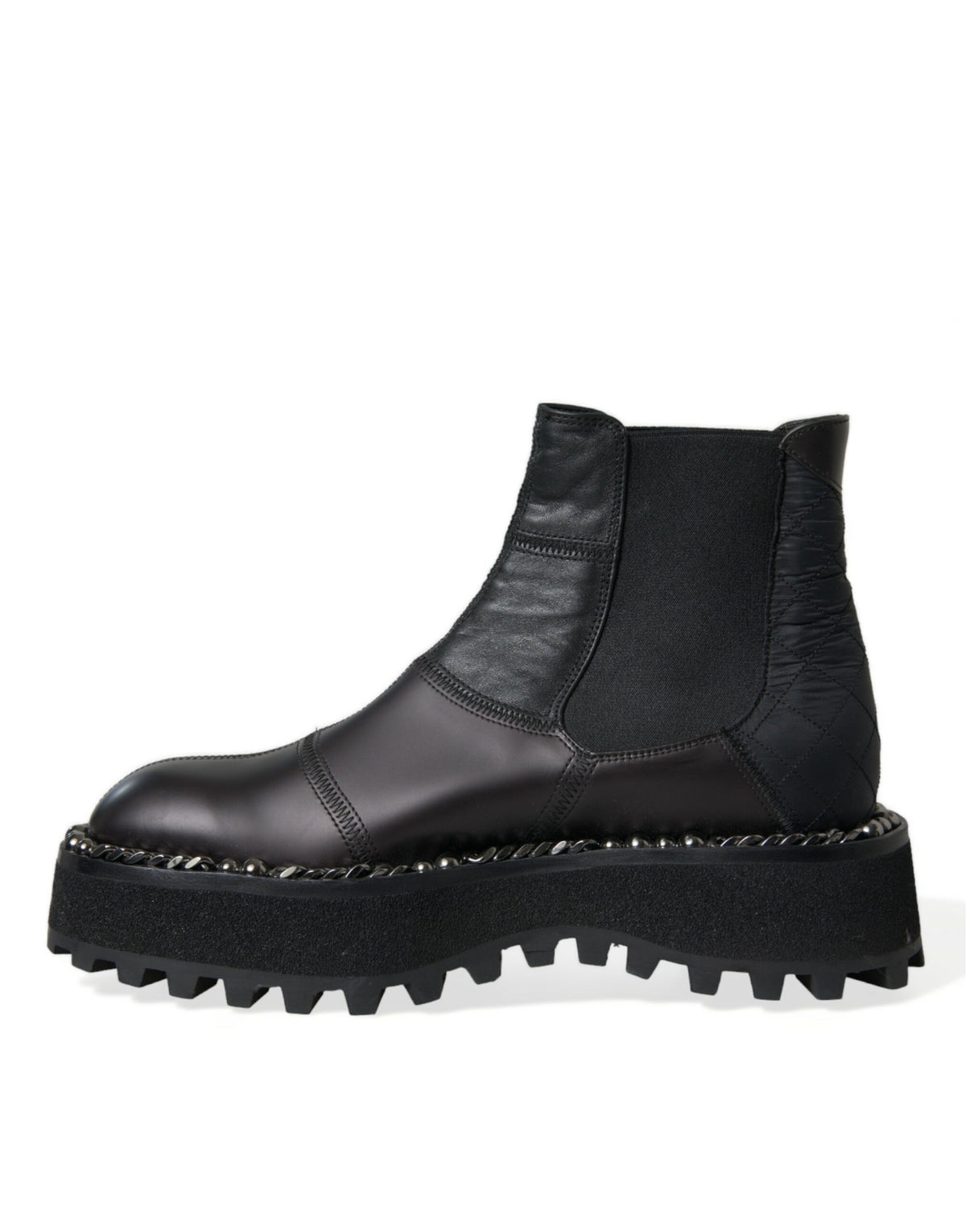Indulge in the exquisite Dolce & Gabbana Black Leather Slip On Stretch Chelsea Boots, where unparalleled craftsmanship meets timeless elegance, perfect for the discerning individual.