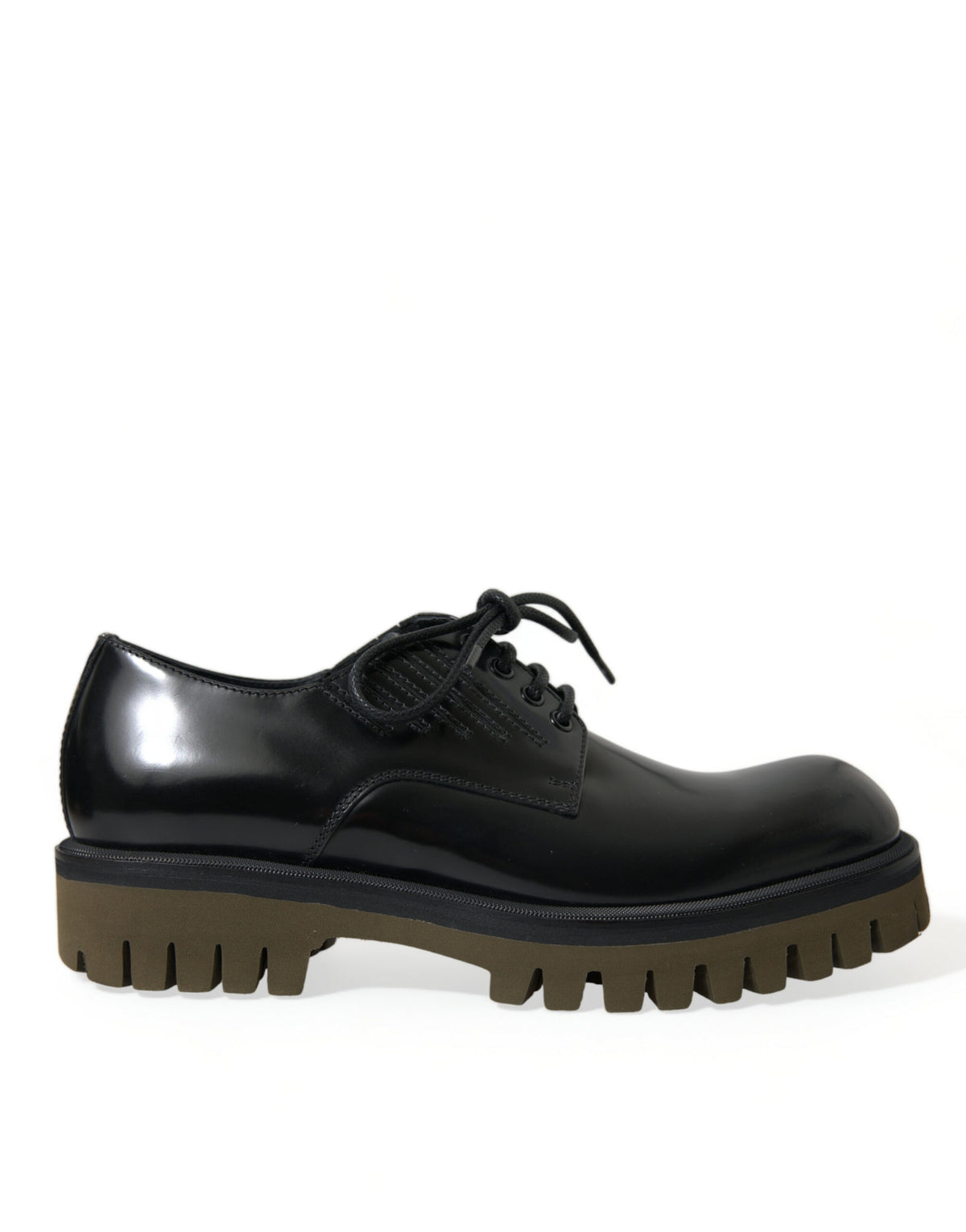 Indulge in the exquisite craftsmanship of Dolce & Gabbana's Black Leather Lace Up Derby Men Dress Shoes, where timeless elegance meets luxurious design for the discerning individual.