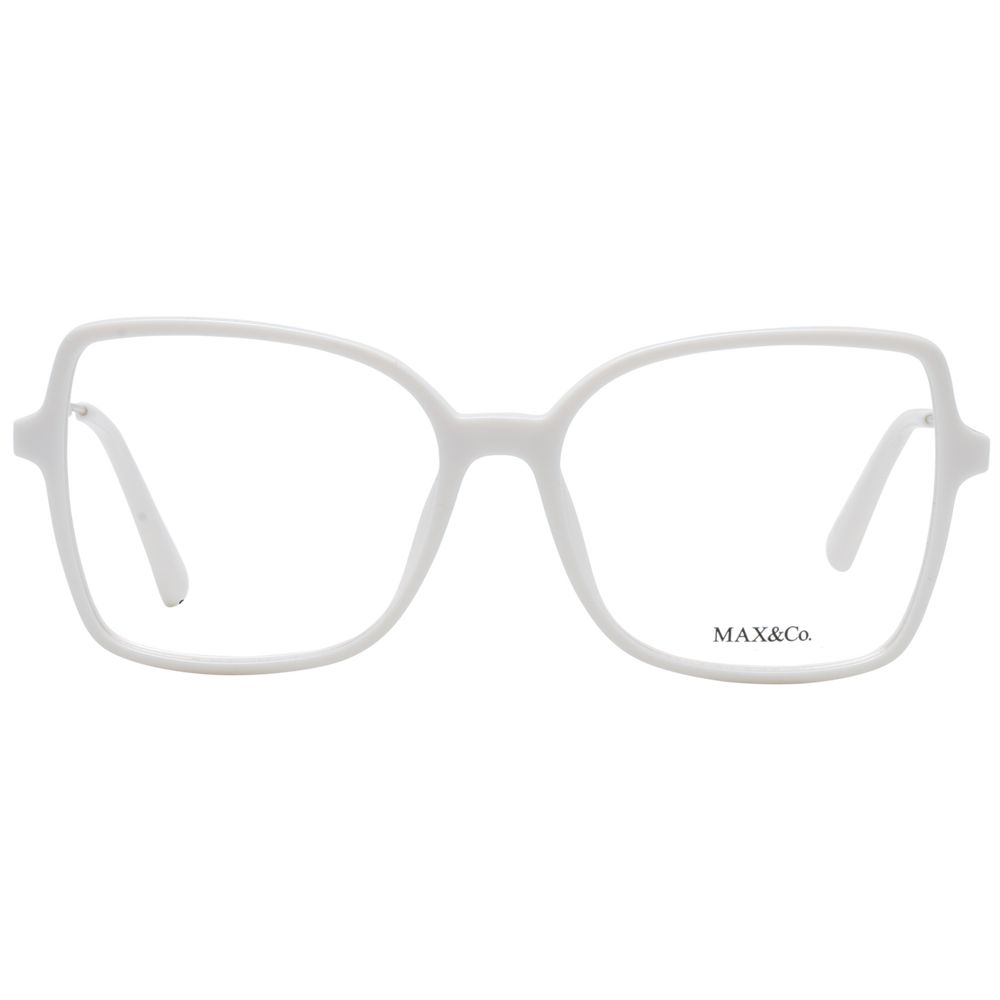 Discover the Max & Co White Plastic Glasses, a luxurious statement of elegance and sophistication, designed for those who embody timeless allure and refined style.