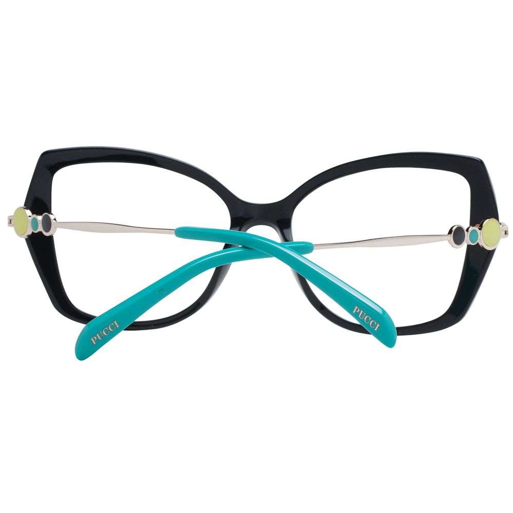 Discover the Emilio Pucci Black Plastic Glasses, where exquisite craftsmanship meets elegant butterfly design, embodying luxury and sophistication for the discerning individual.