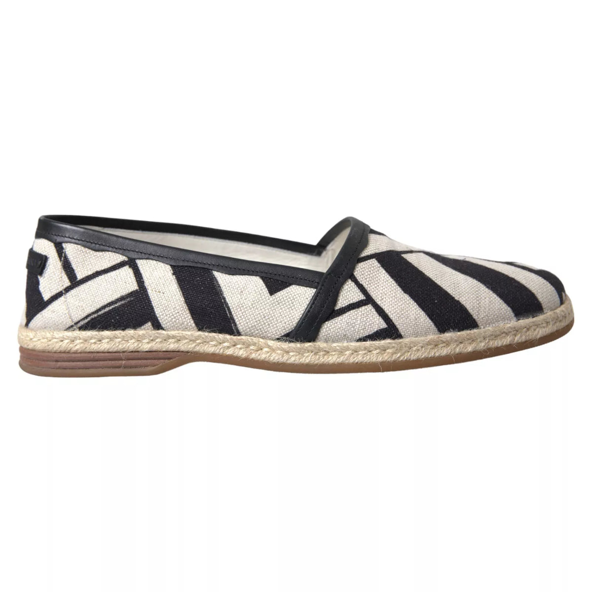 Dolce & Gabbana Elegant Striped Leather Espadrilles, Handcrafted Luxury